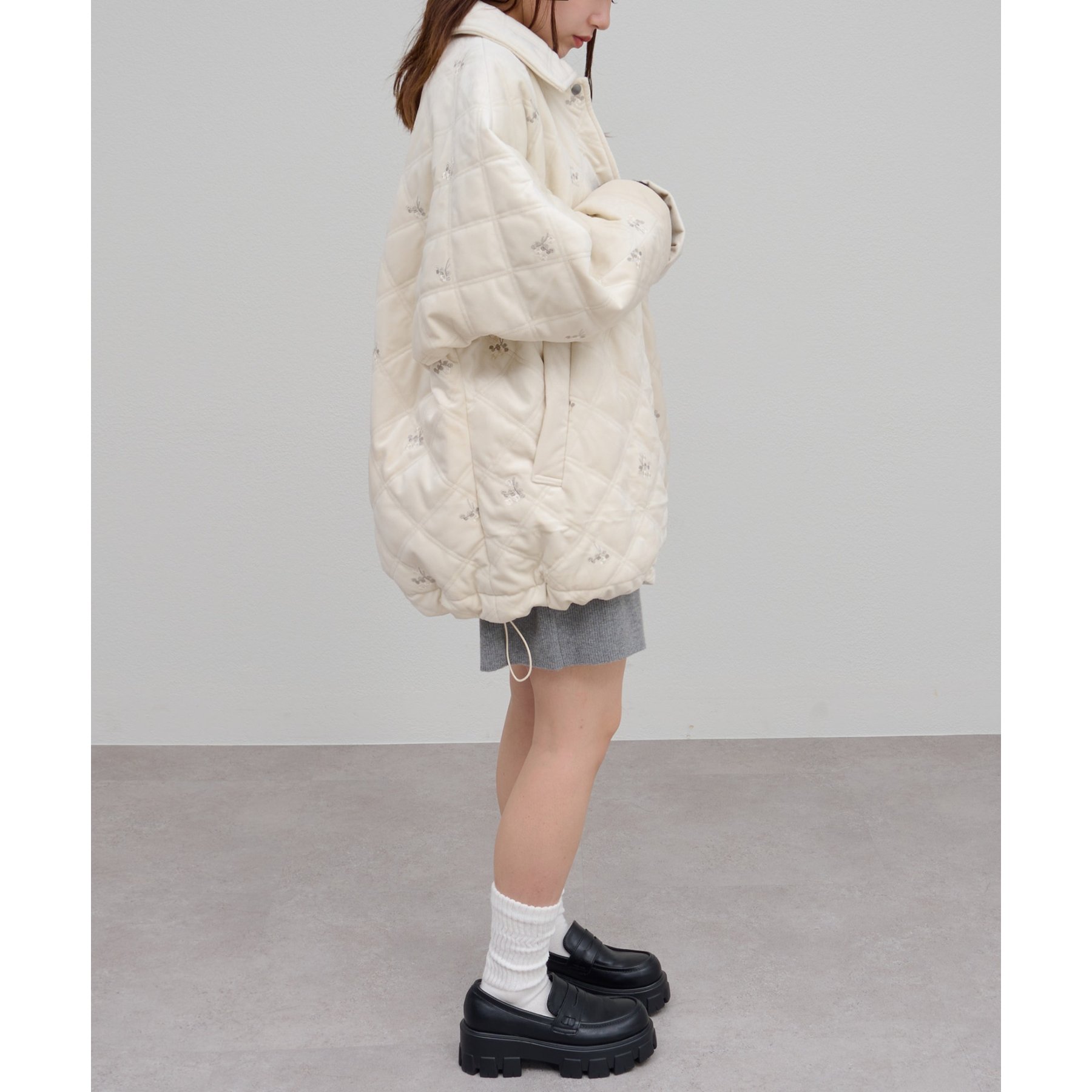 umm.】ベロア刺繍キルティングジャケット | ファッション通販サイト NUGU