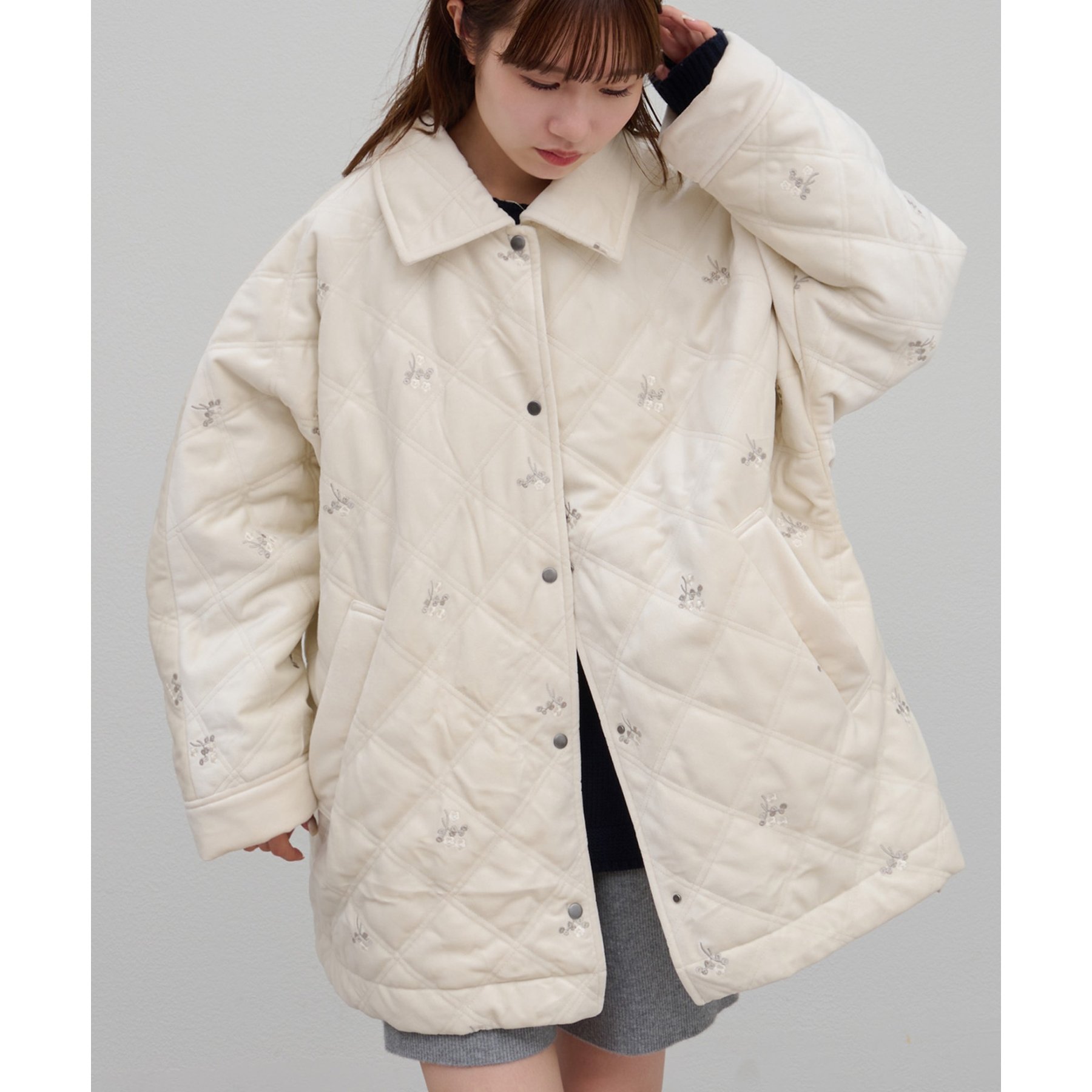 umm.】ベロア刺繍キルティングジャケット | ファッション通販サイト NUGU