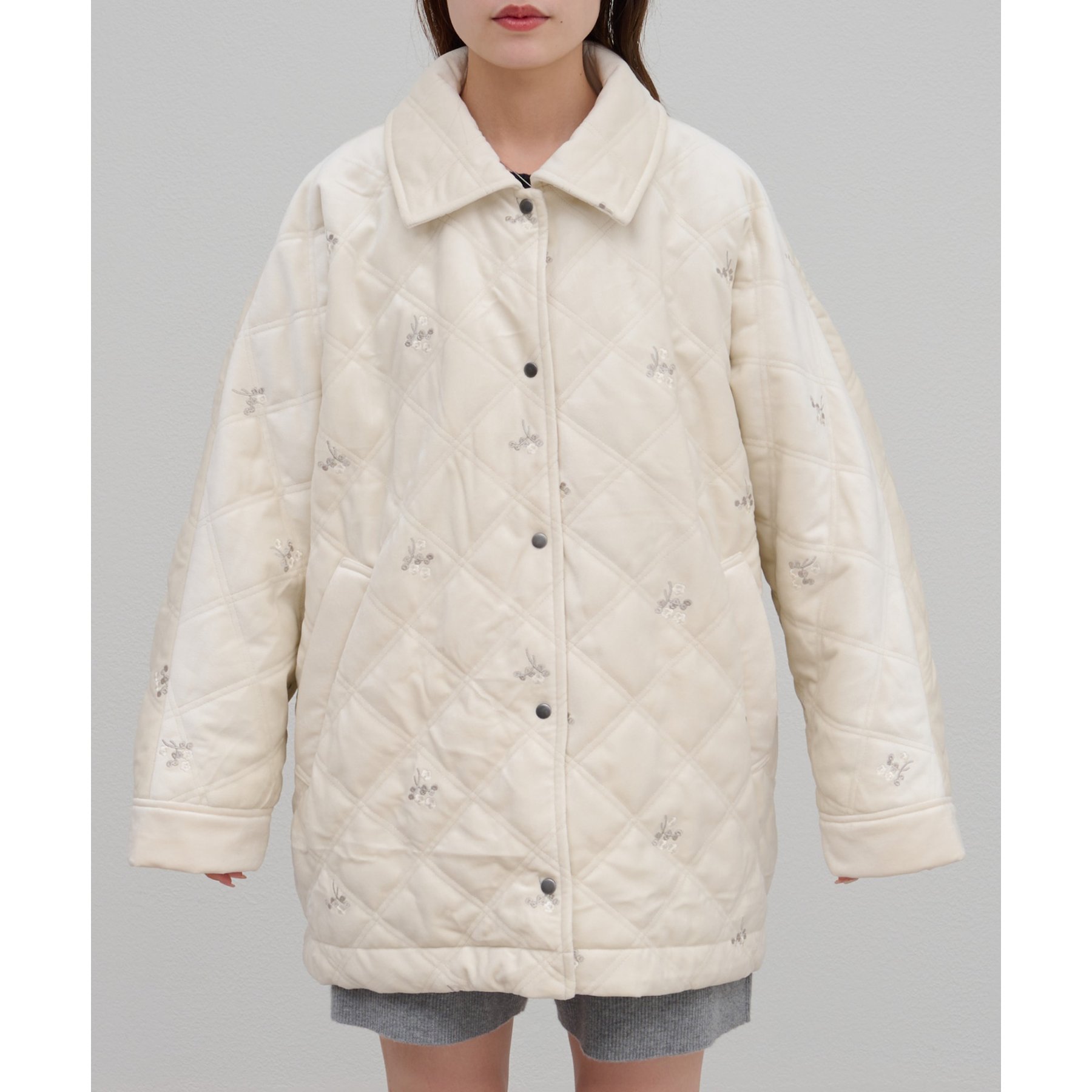 umm.】ベロア刺繍キルティングジャケット | ファッション通販サイト NUGU