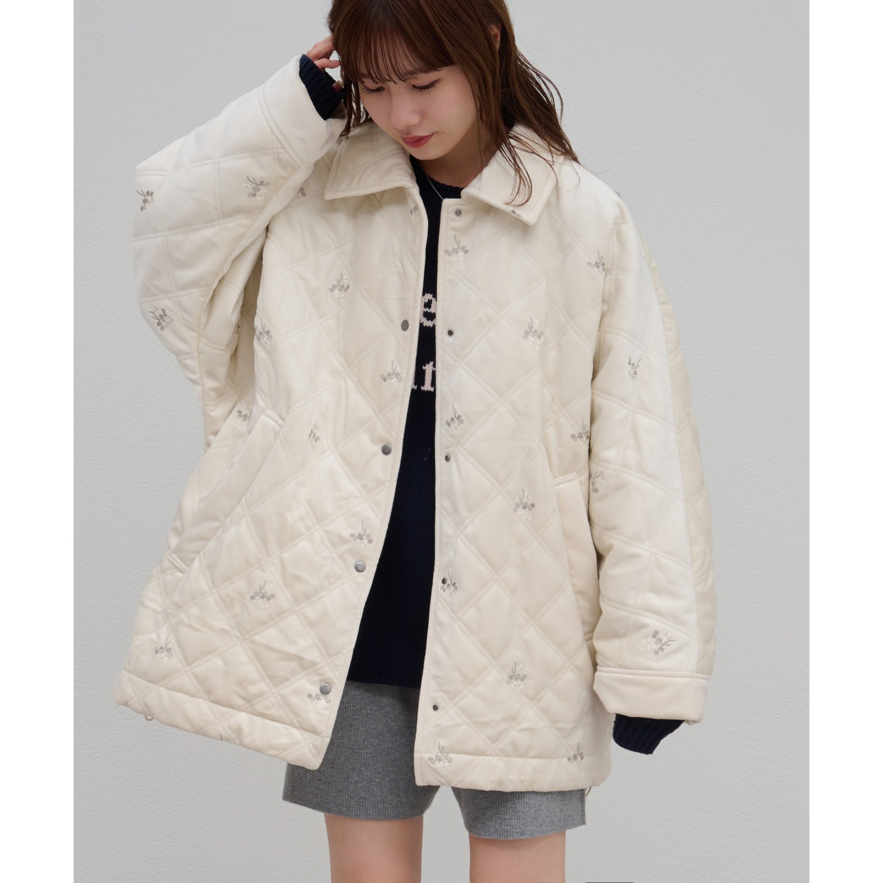 umm.】ベロア刺繍キルティングジャケット | ファッション通販サイト NUGU