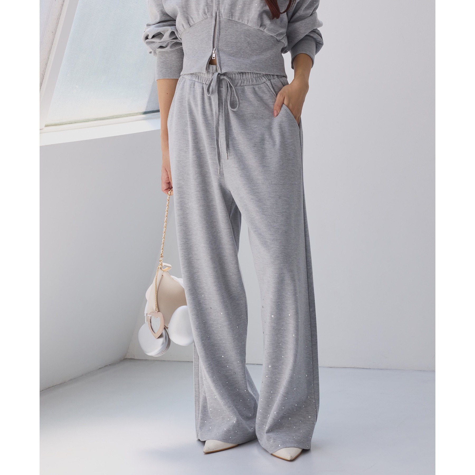 セットアップ対応／裾ビジューカットパンツ | ファッション通販サイト NUGU