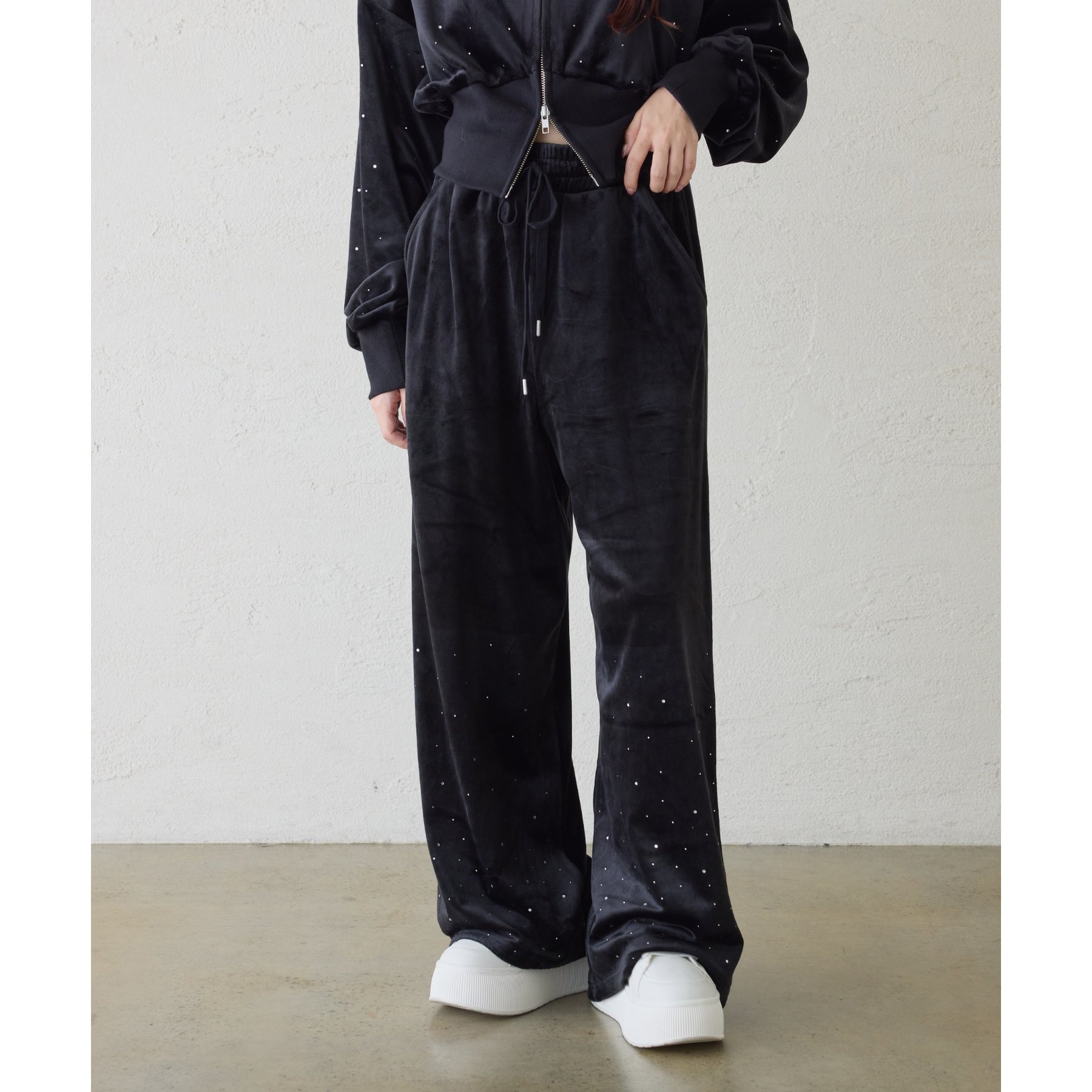 セットアップ対応／裾ビジューカットパンツ | ファッション通販サイト NUGU