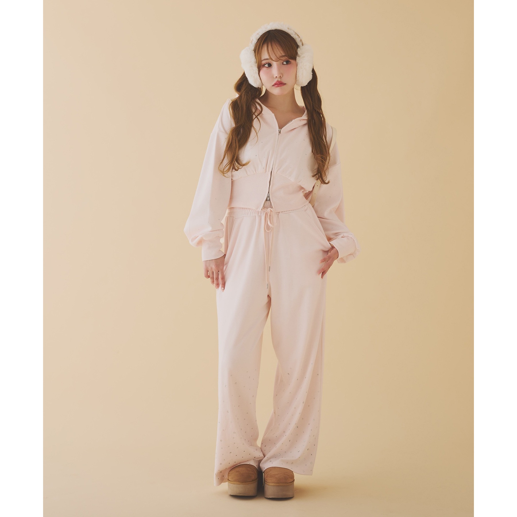 なつこ BONBONVOYAGE ツアーT上下セット3点 セットアップ対応／裾ビジューカットパンツ | ファッション通販サイト NUGU