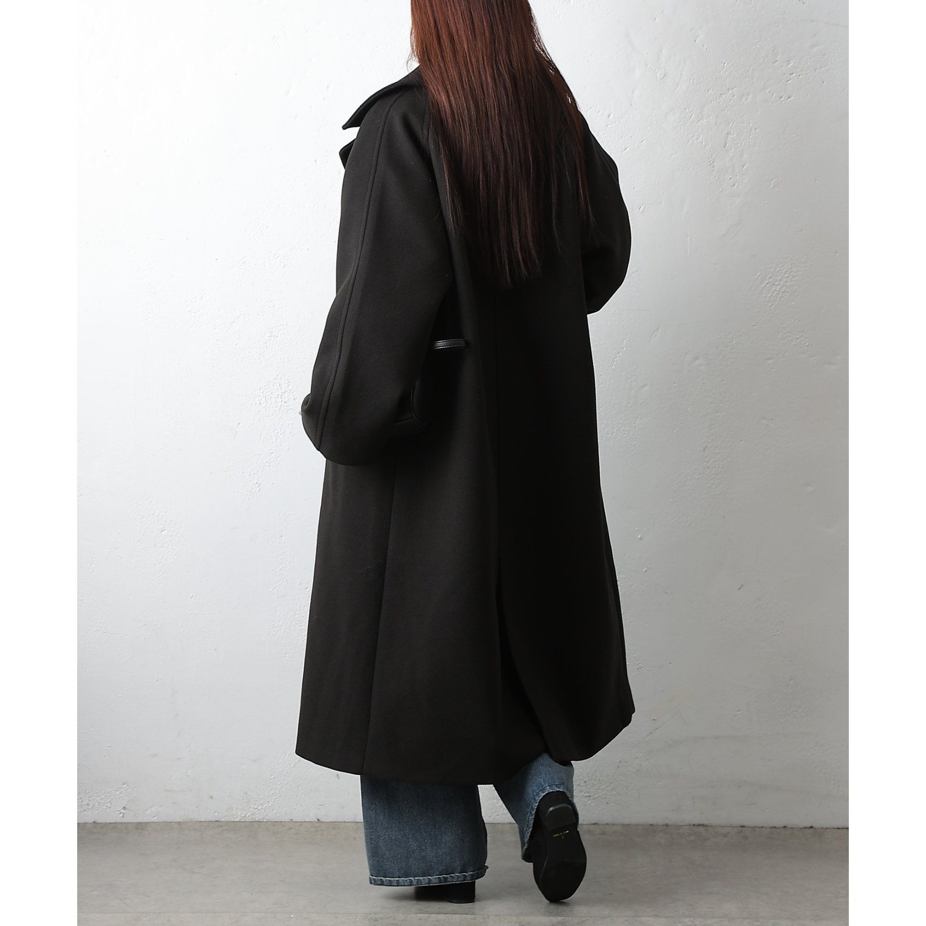 テックウールラグランスリーブロングコート | ファッション通販
