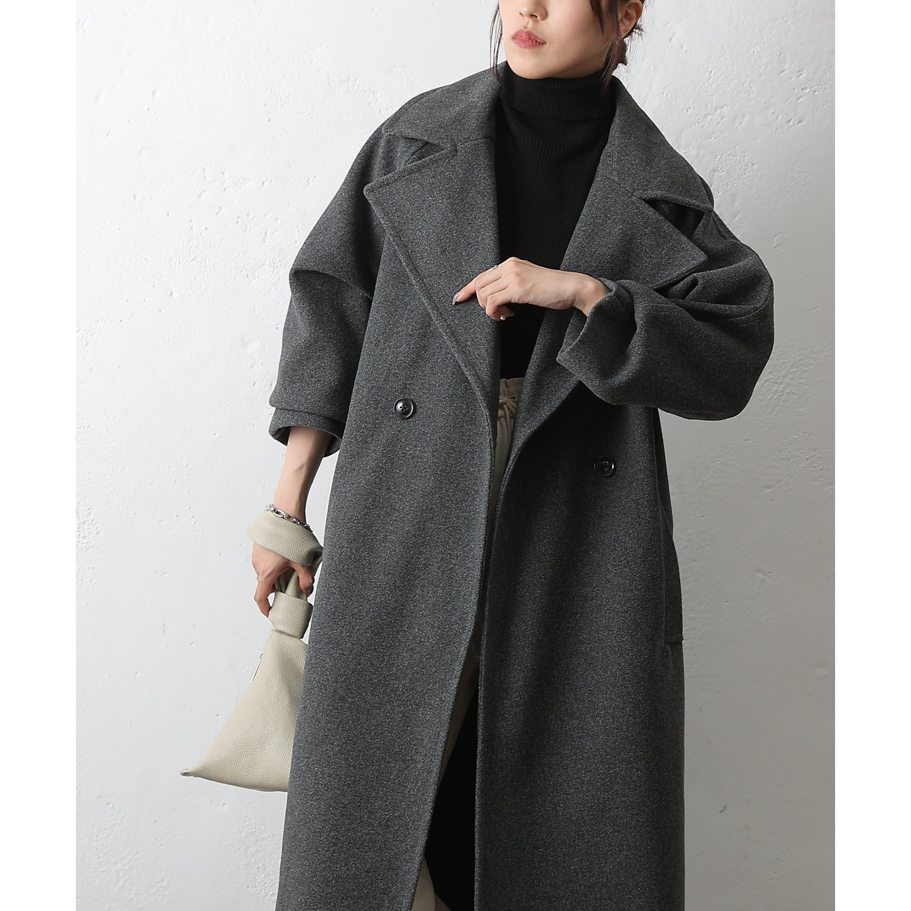 【ゴグマ】フランス製 LUTZ HUELLE ラップコート ロングコート LUTZ HUELLE-WRAP COAT - VISITFOR