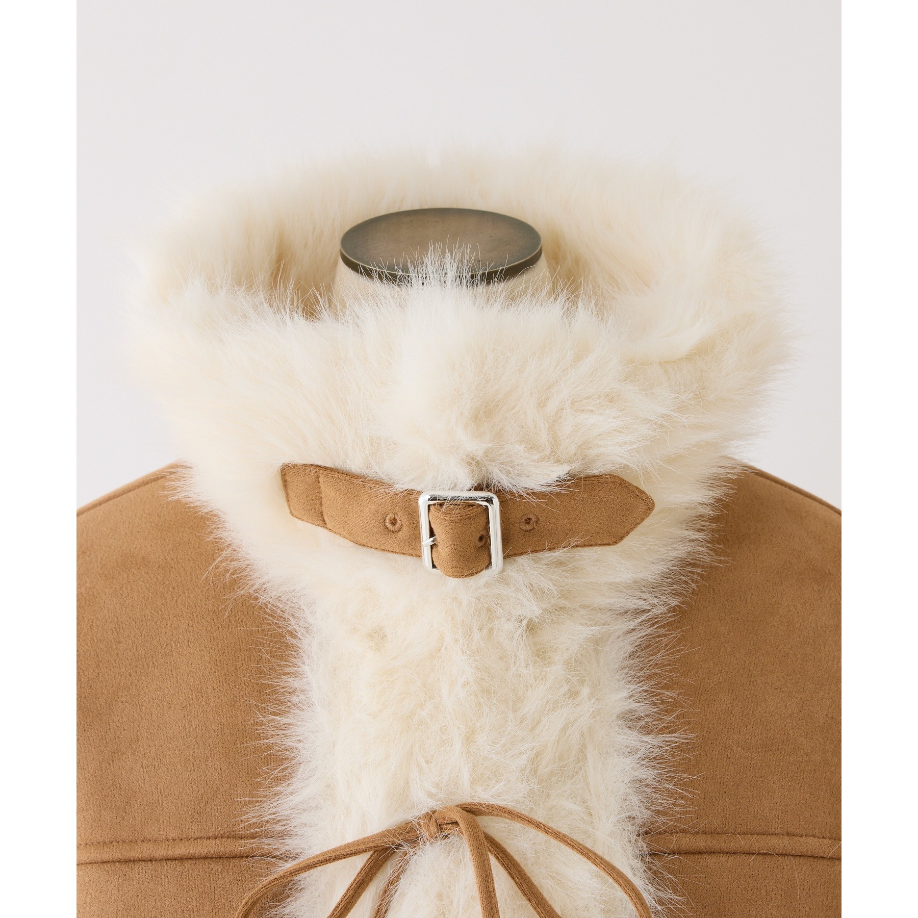 リボン取り外し可能】フェイクムートンリボンアウター | ファッション