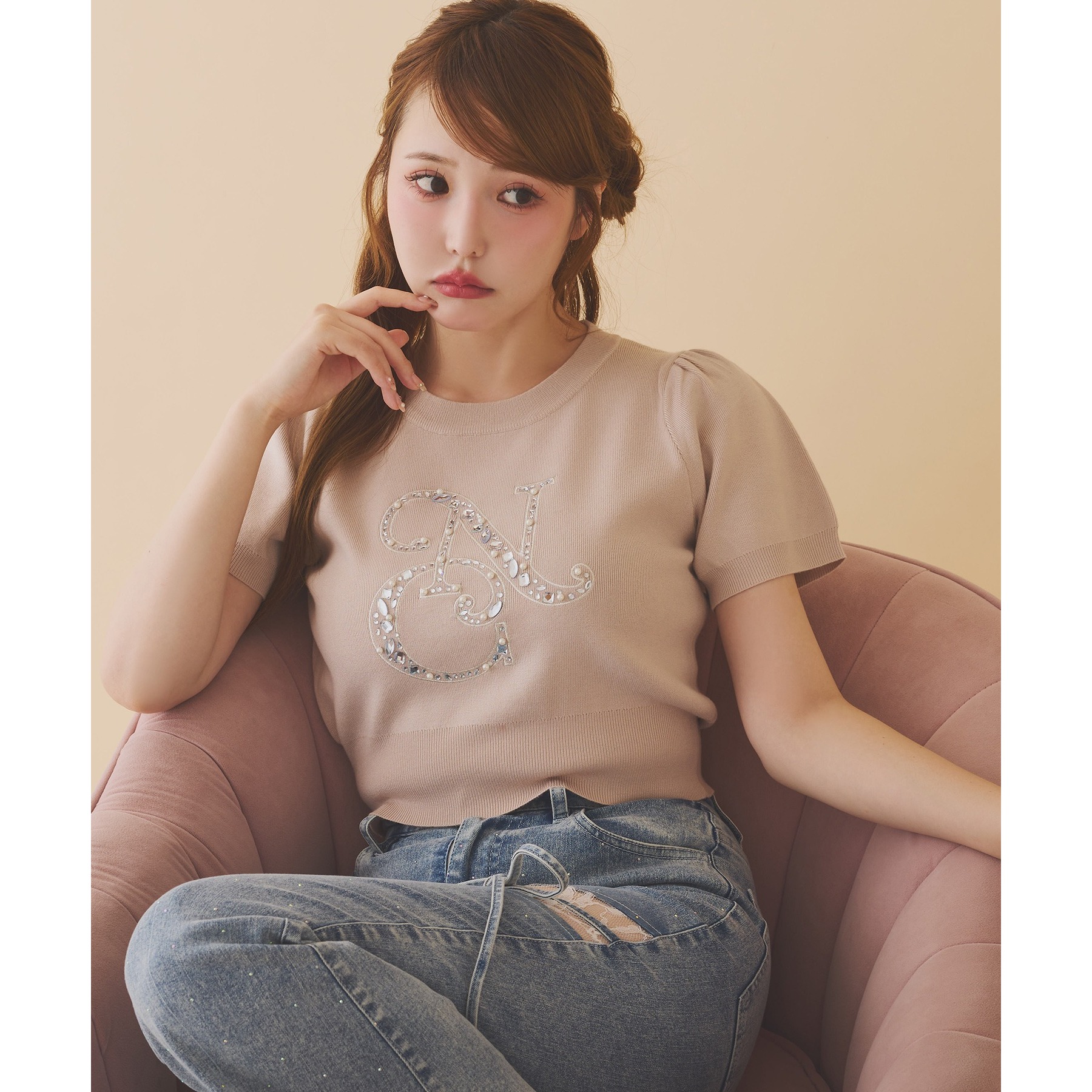 ルネ 6132487 ニット セーター 36 グレージュ パール ビジュー フリル ITBGIIIH35BC 楽天市場】パールビジューニット ☆ ニット パール シルバービジュー