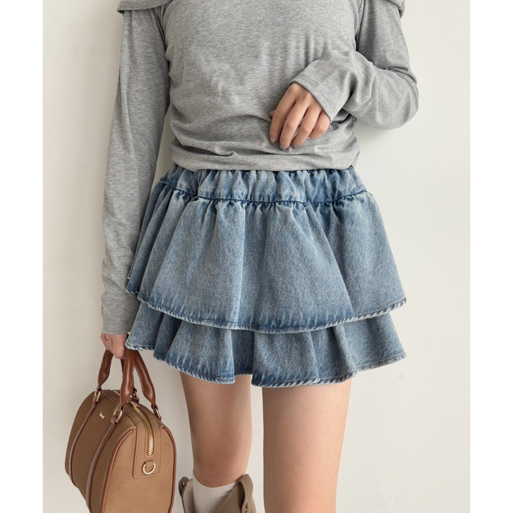 ナイスクラップ NICECLAUP パイピングジャケット ティアードミニ