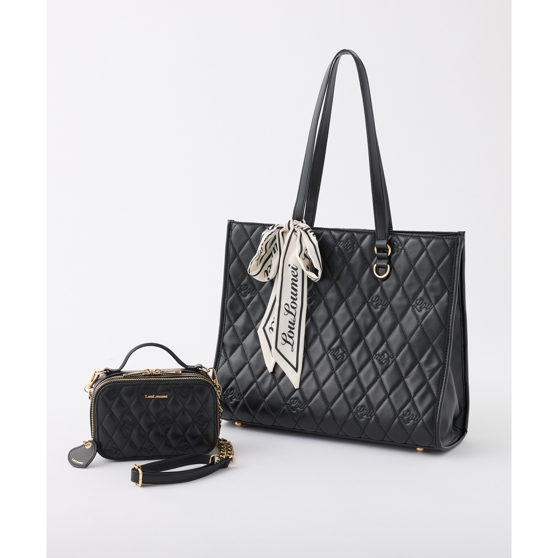 LouLoumei】スカーフ付きキャリーオントート/自立可能 | ファッション