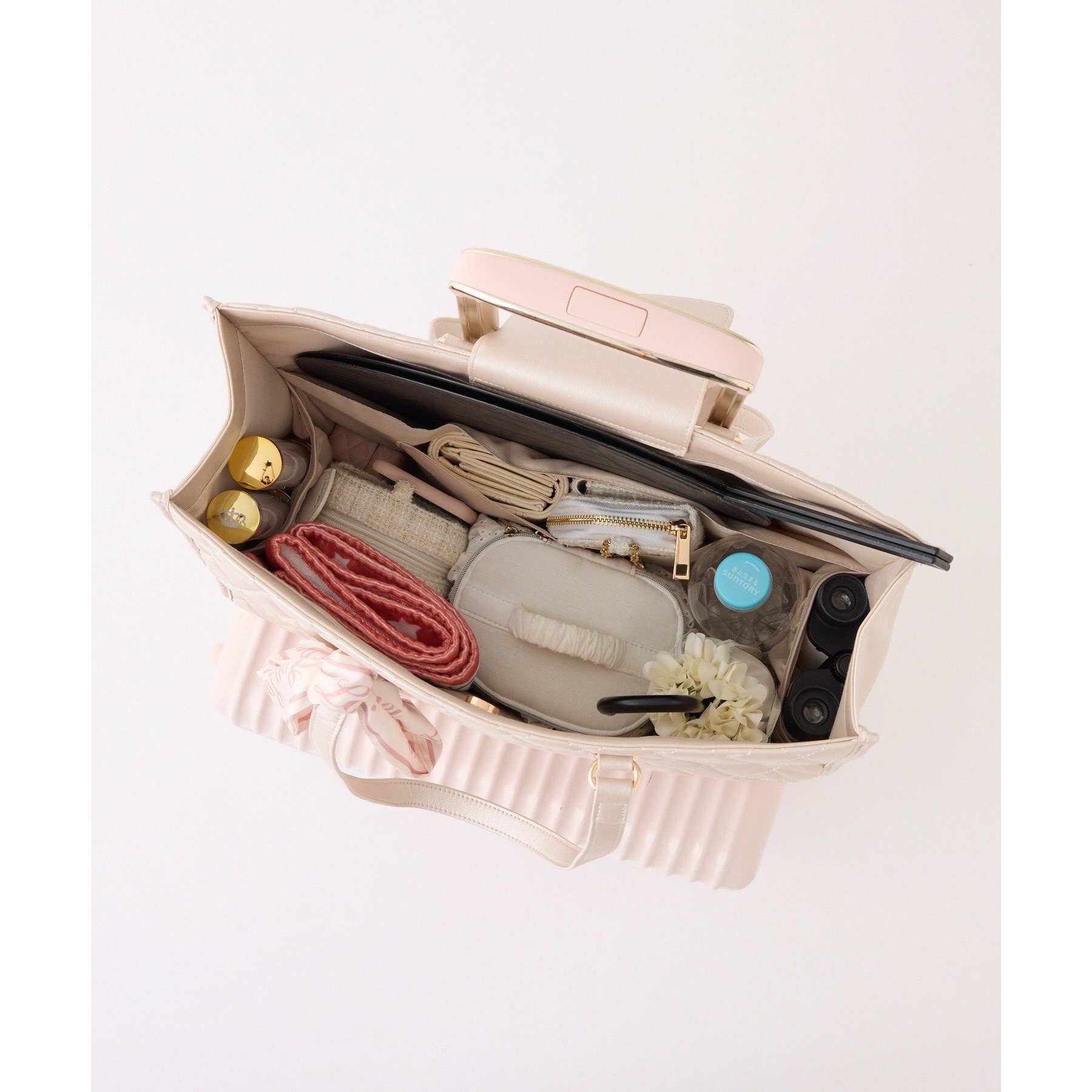 LouLoumei】スカーフ付きキャリーオントート/自立可能 | ファッション