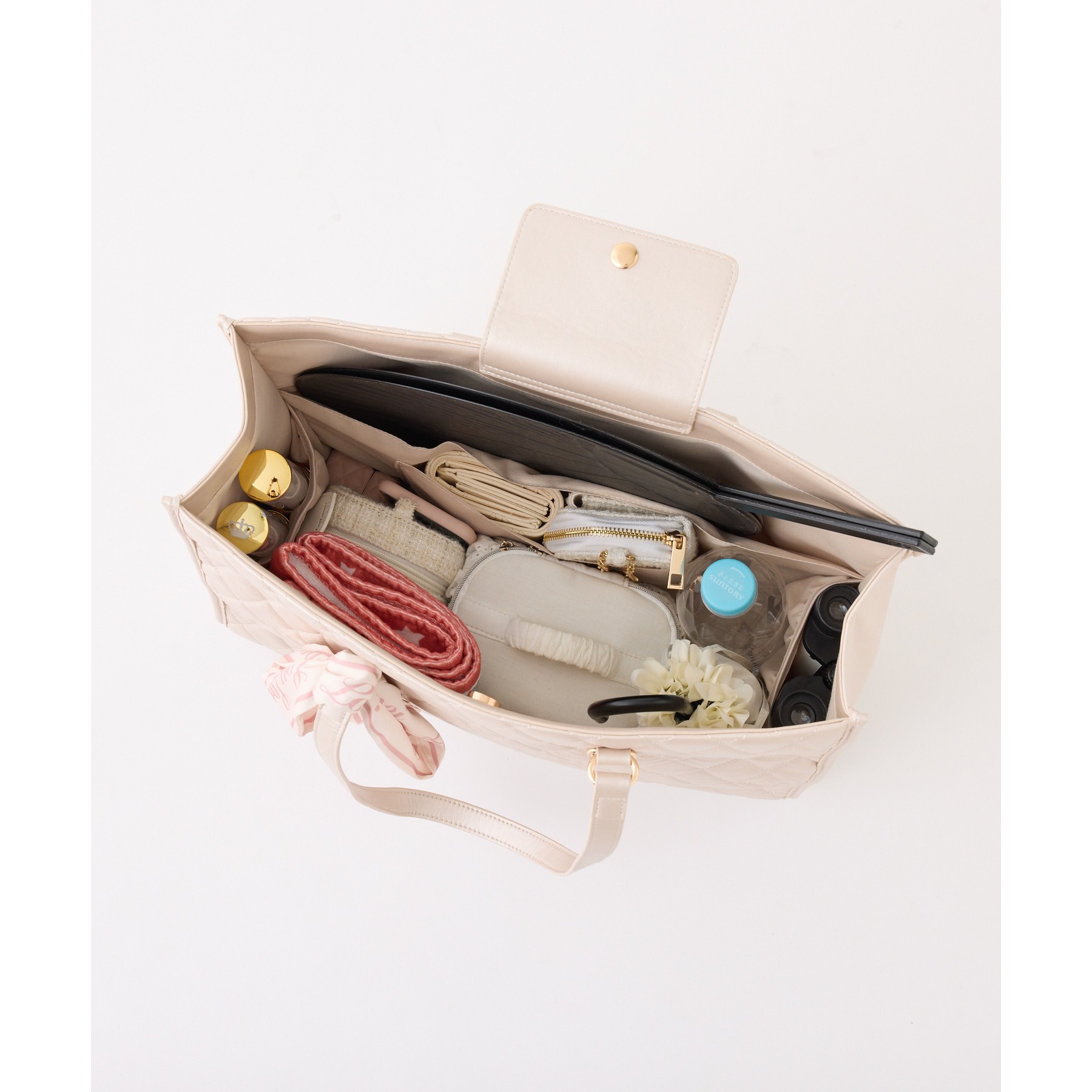 LouLoumei】スカーフ付きキャリーオントート/自立可能 | ファッション