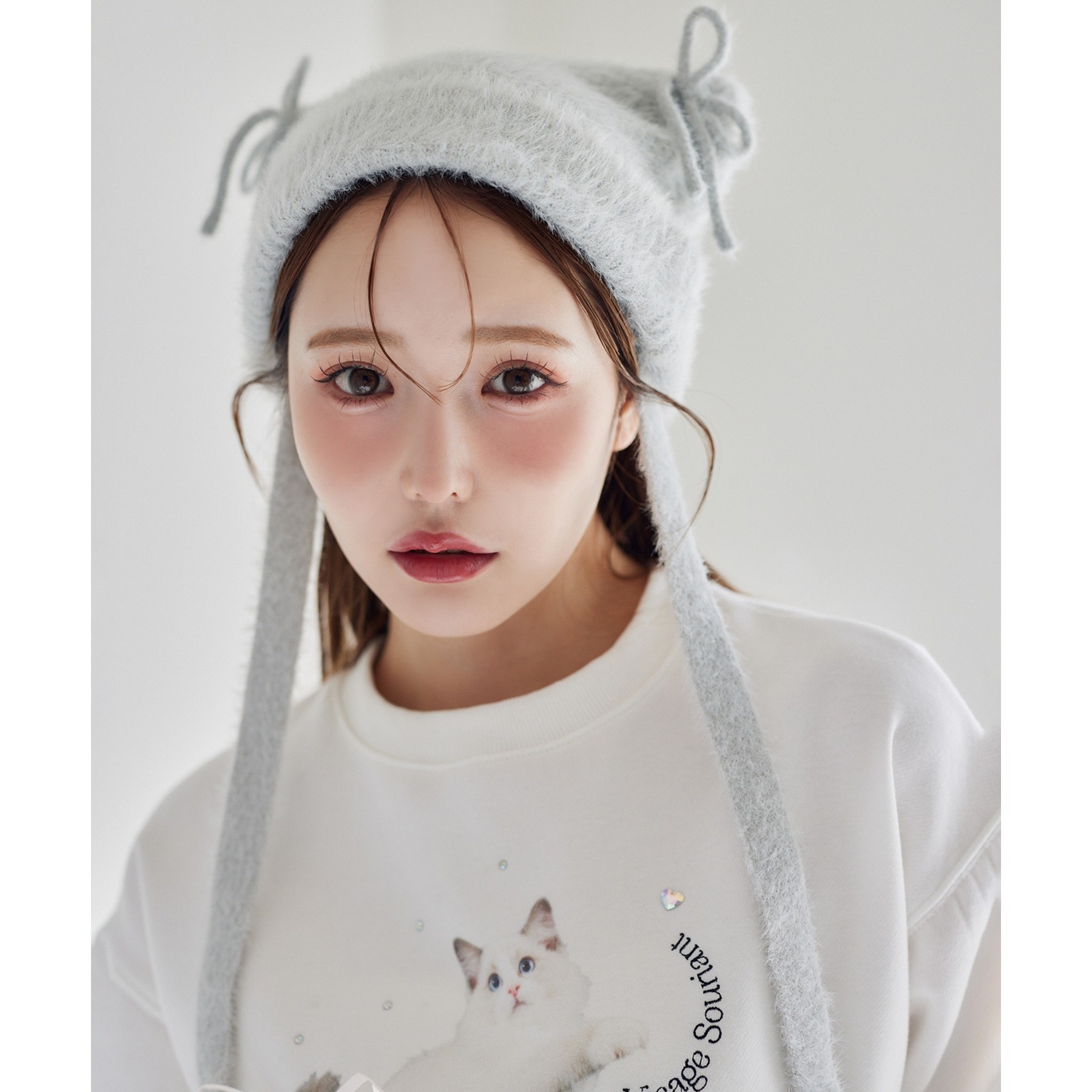 chloma 猫耳　帽子　ビーニー セール】an meets zakka ネコ耳フリンジコードニット帽 / ニット