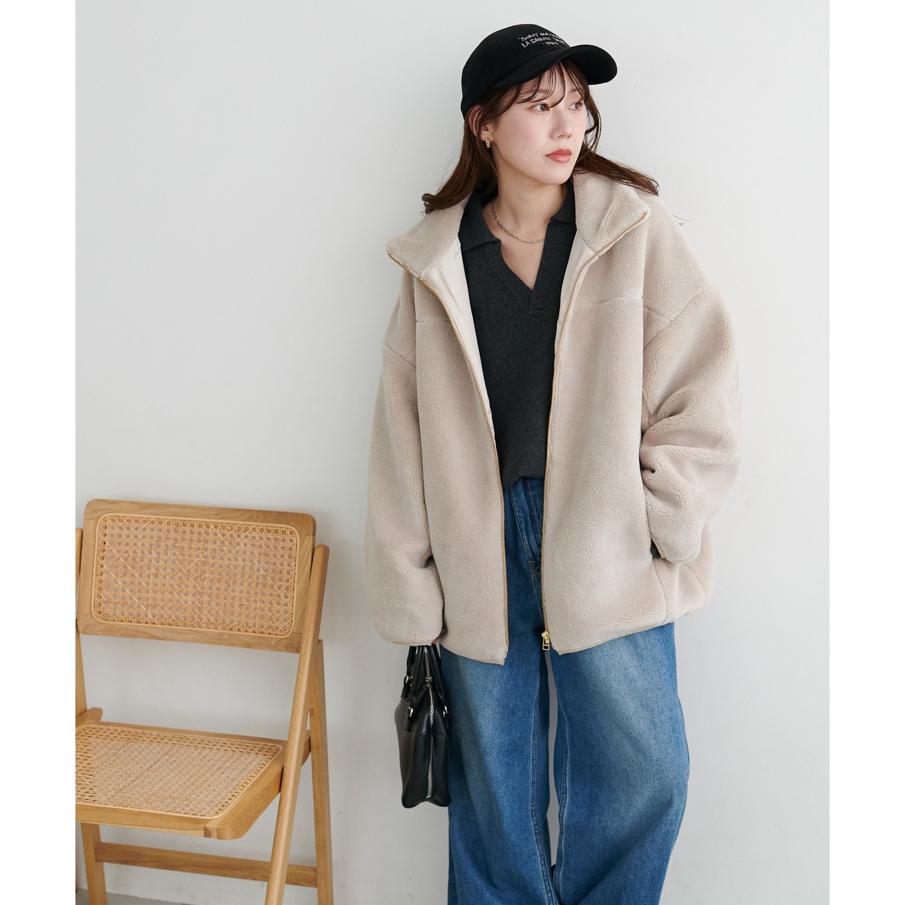 エーピーストゥディオ 23AW アンゴラミックススキッパーニット ベージュ エーピーストゥディオ 23AW アンゴラミックススキッパーニット