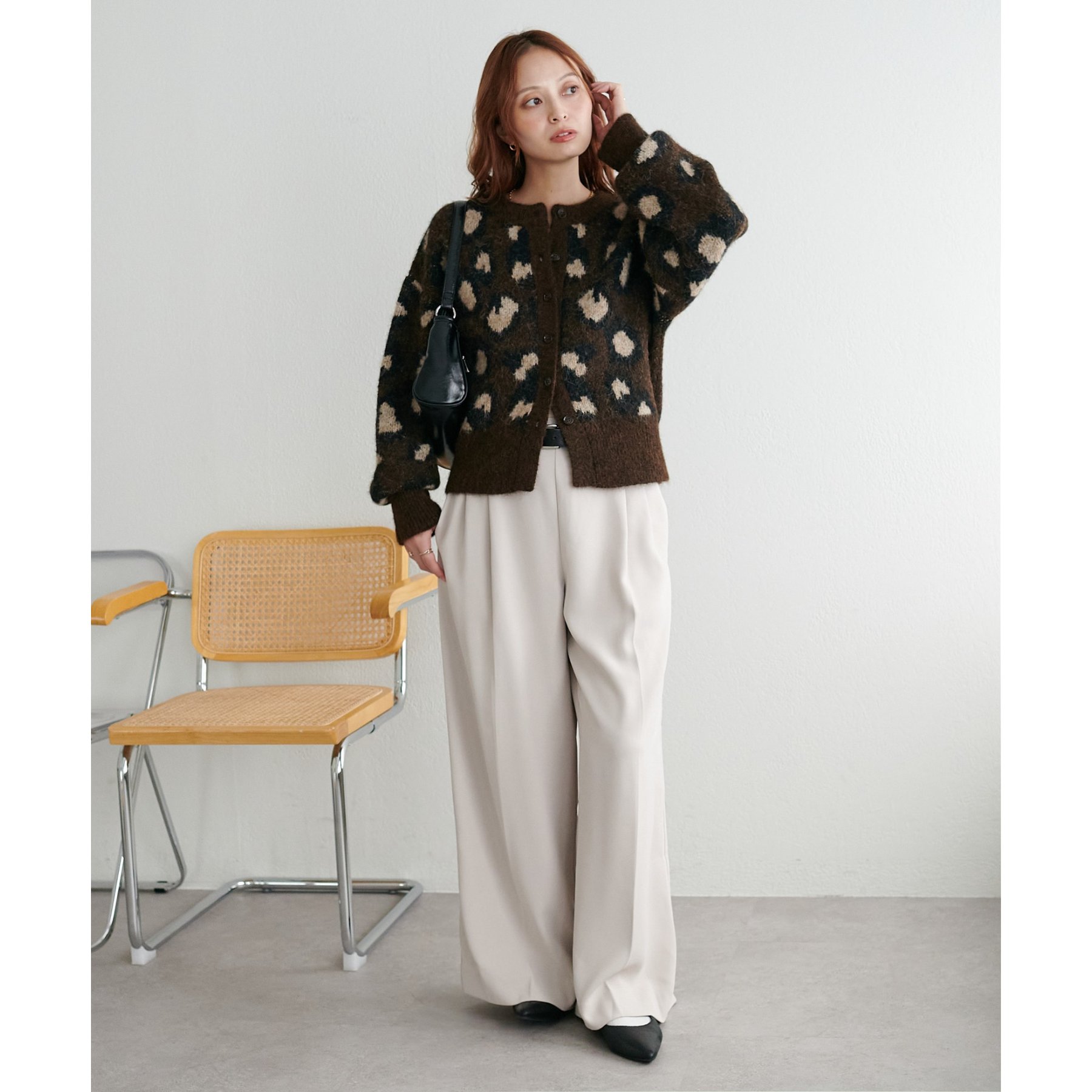 レオパードジャガードニットカーディガン | ファッション通販サイト NUGU