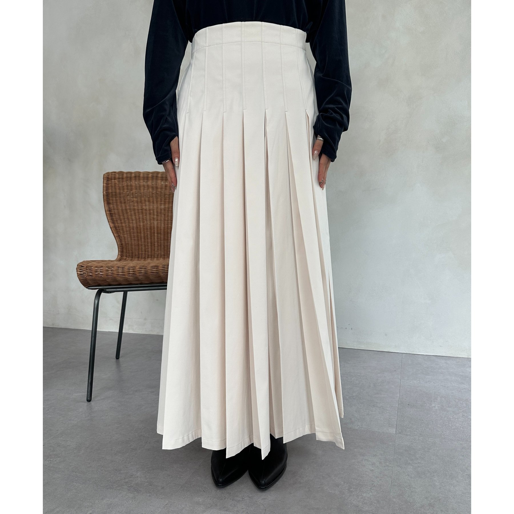 ダブルプリーツロングスカート | ファッション通販サイト NUGU