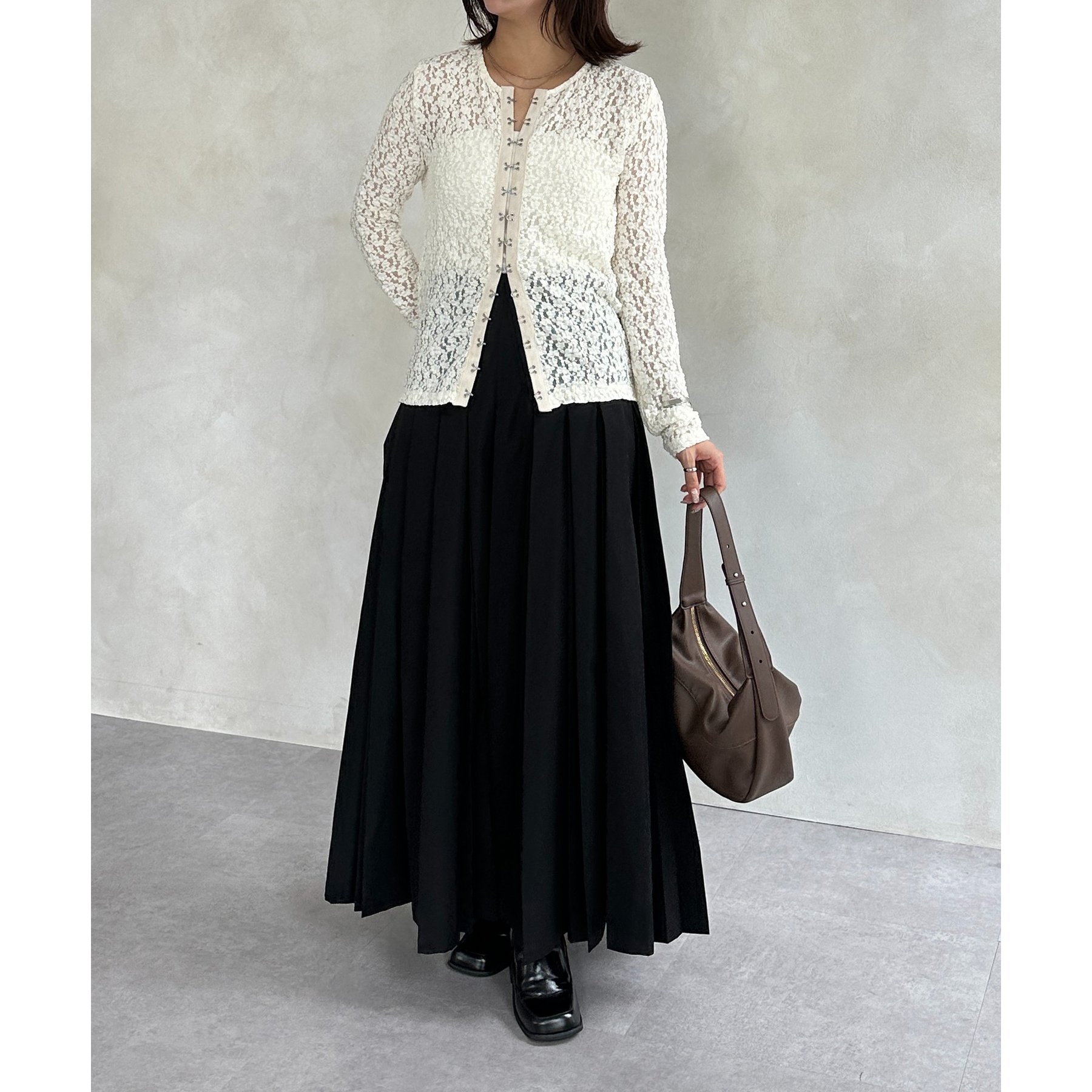 新品タグ付き Dot&stripes つぼみプリント プリーツロングスカート Dot＆Stripes CHILD WOMAN（ドットアンドストライプス