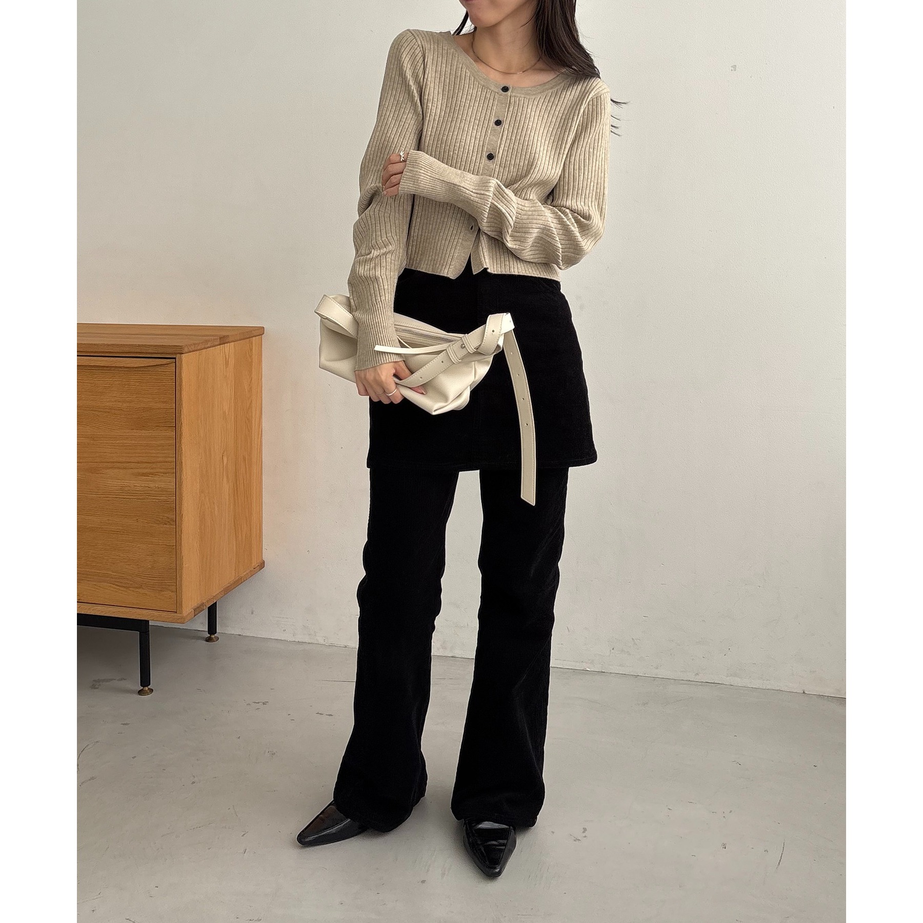 前後2WAY】カーブスリーブリブニット | ファッション通販サイト NUGU