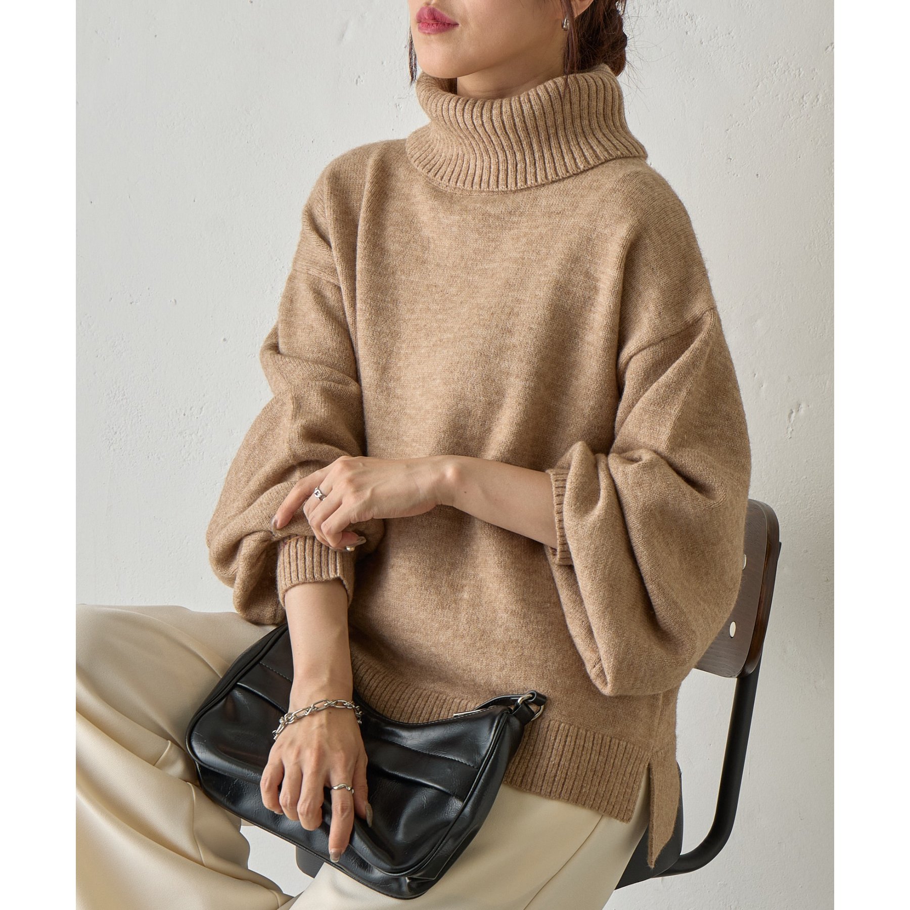 【上質な着心地/全骨格細見え】〈C.L〉FOXカシミアドルマンニット CAPRICIEUX LE'MAGE｜【上質な着心地/全骨格細見え】<C.L>FOXカシミア