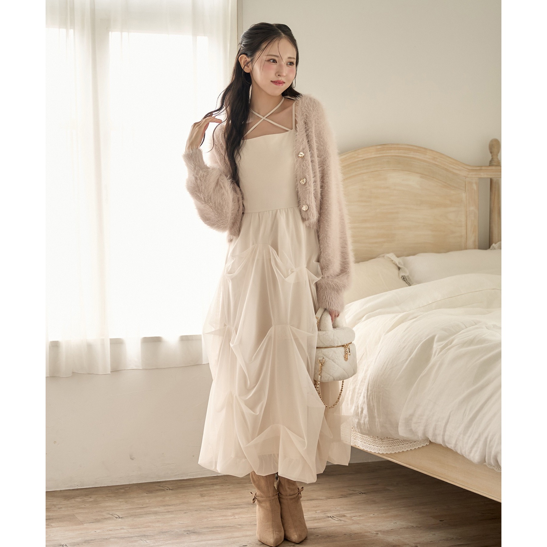 バルーンチュールキャミワンピース | ファッション通販サイト NUGU