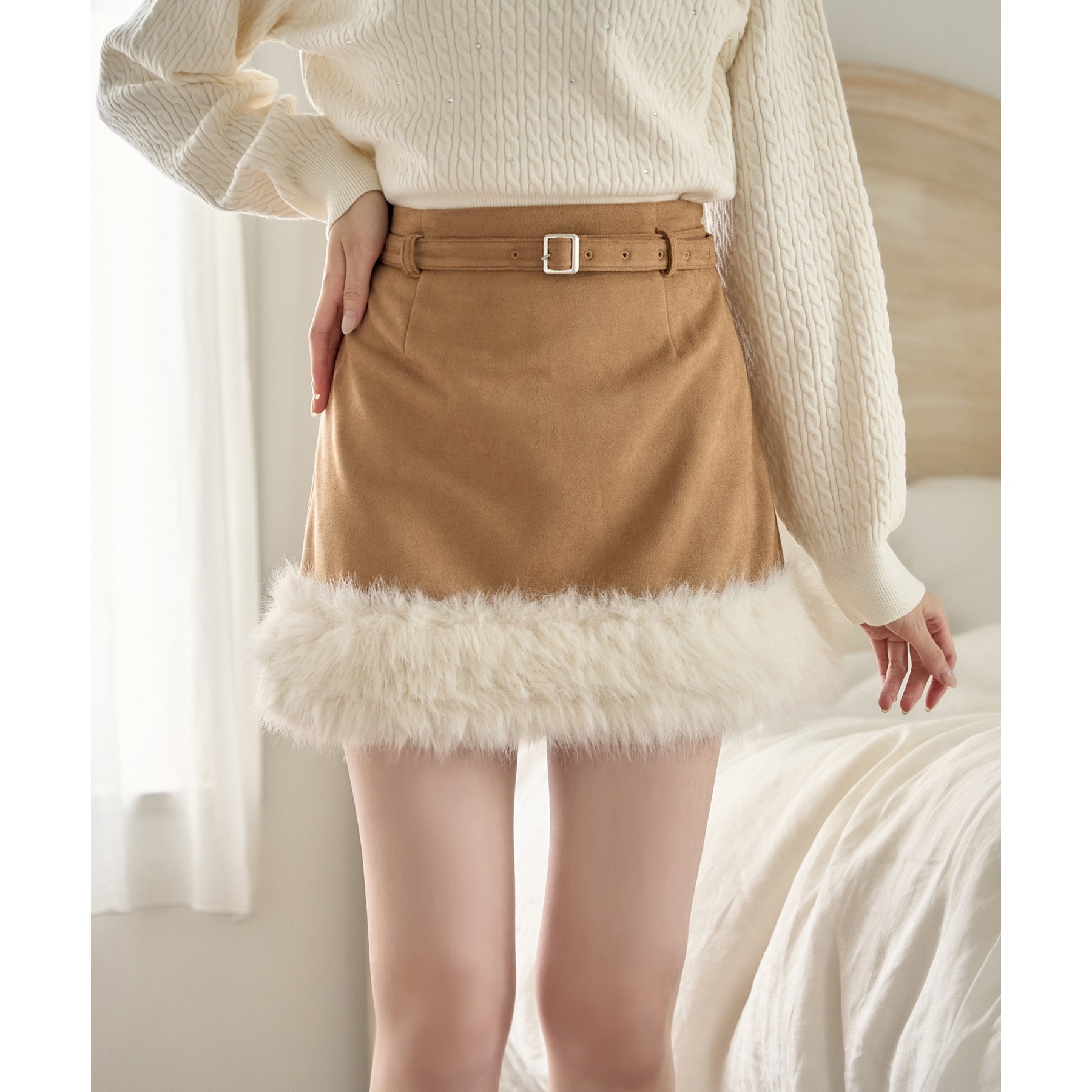 フェイクムートンミニスカート | ファッション通販サイト NUGU