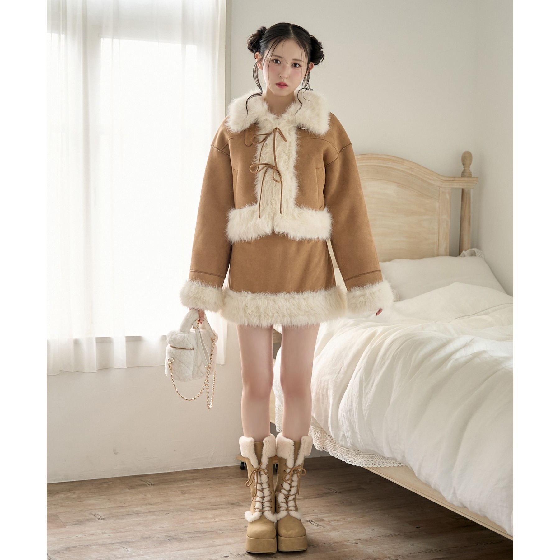 フェイクムートンミニスカート | ファッション通販サイト NUGU