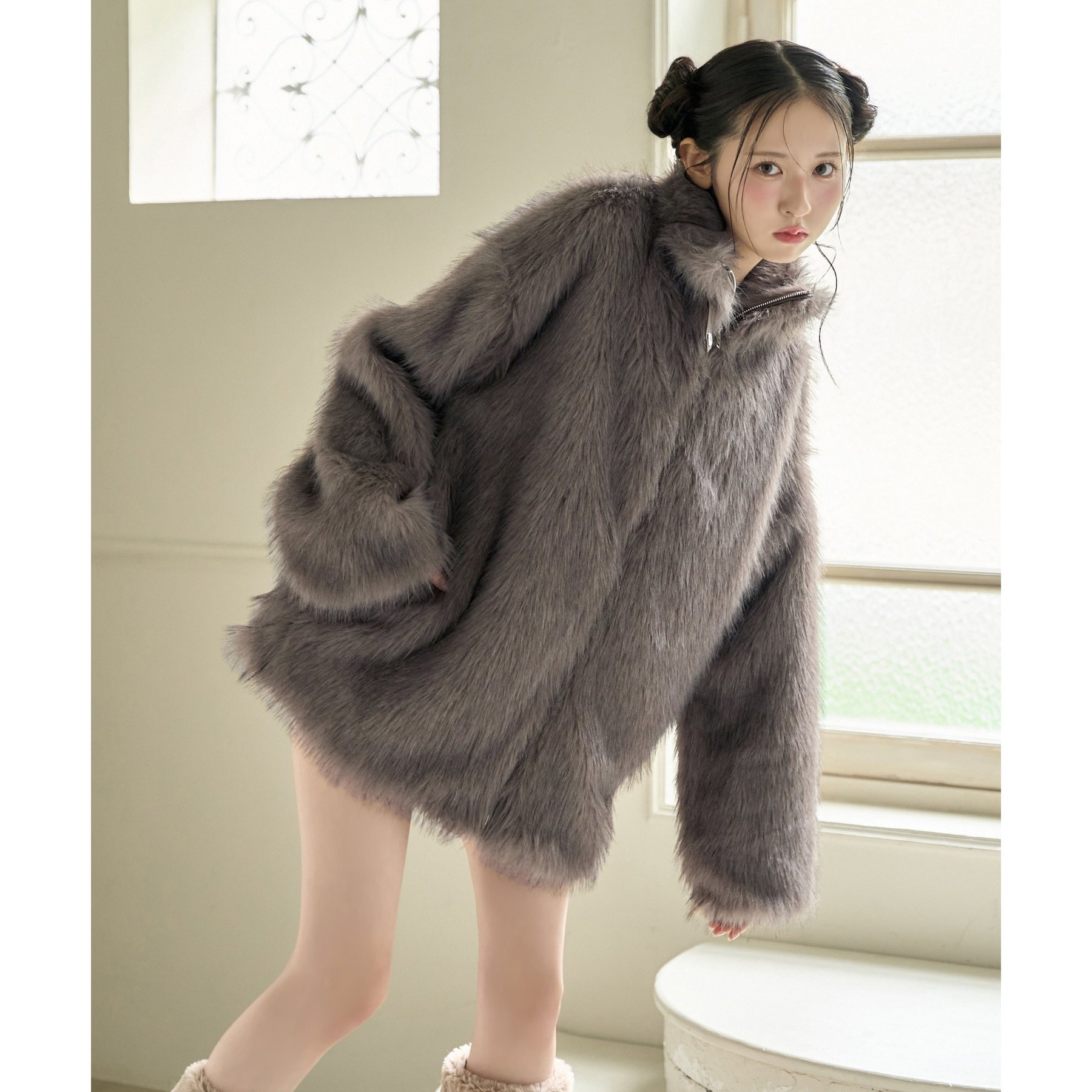 【お値下げ11/10まで】TRIPP NYC ファー付きジャケット premium order】ミドルフェイクファージャケット | ファッション通販