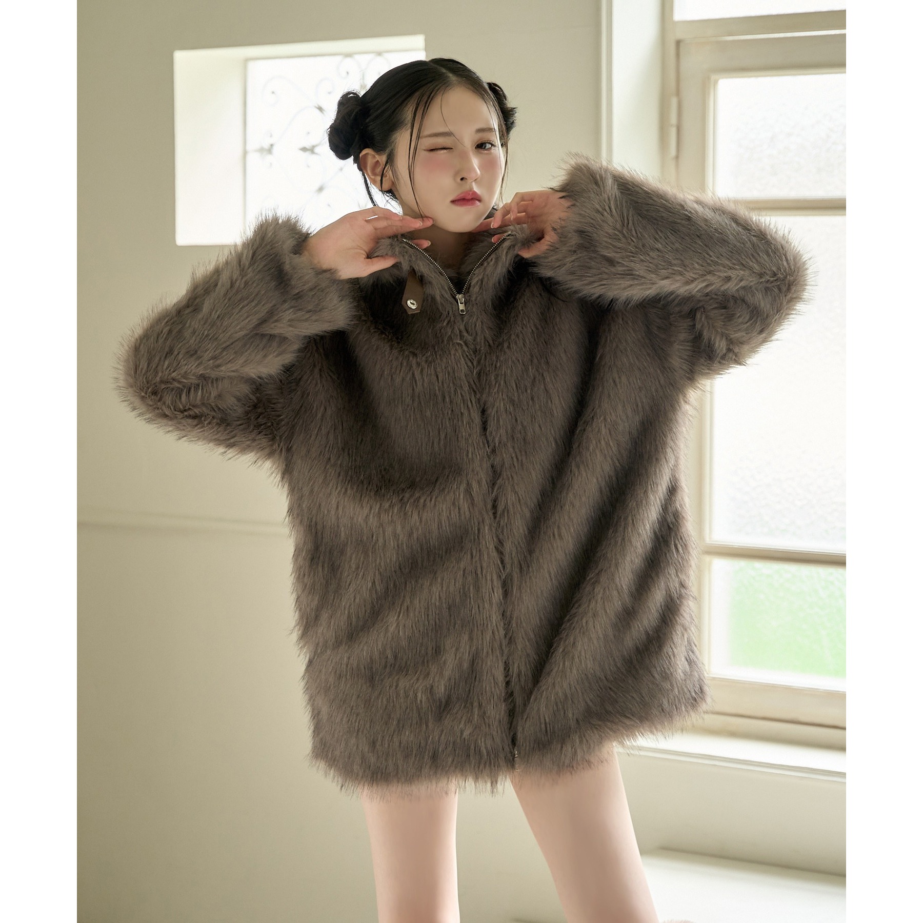 【ZOZO完売‼️】ミドルフェイクファージャケット【NICE CLAUP】 ミドルフェイクファージャケット | ファッション通販サイト NUGU