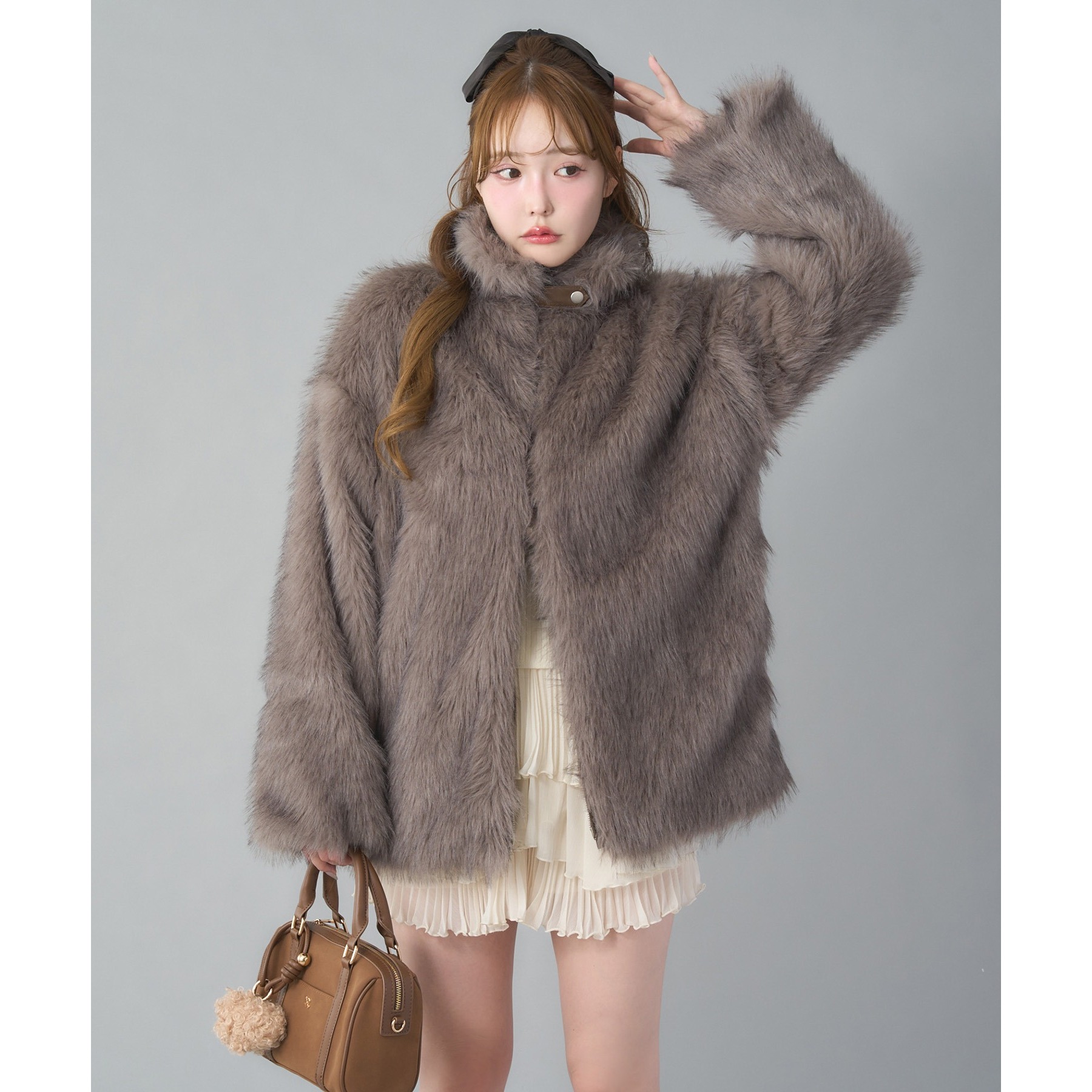 premium order】ミドルフェイクファージャケット | ファッション通販