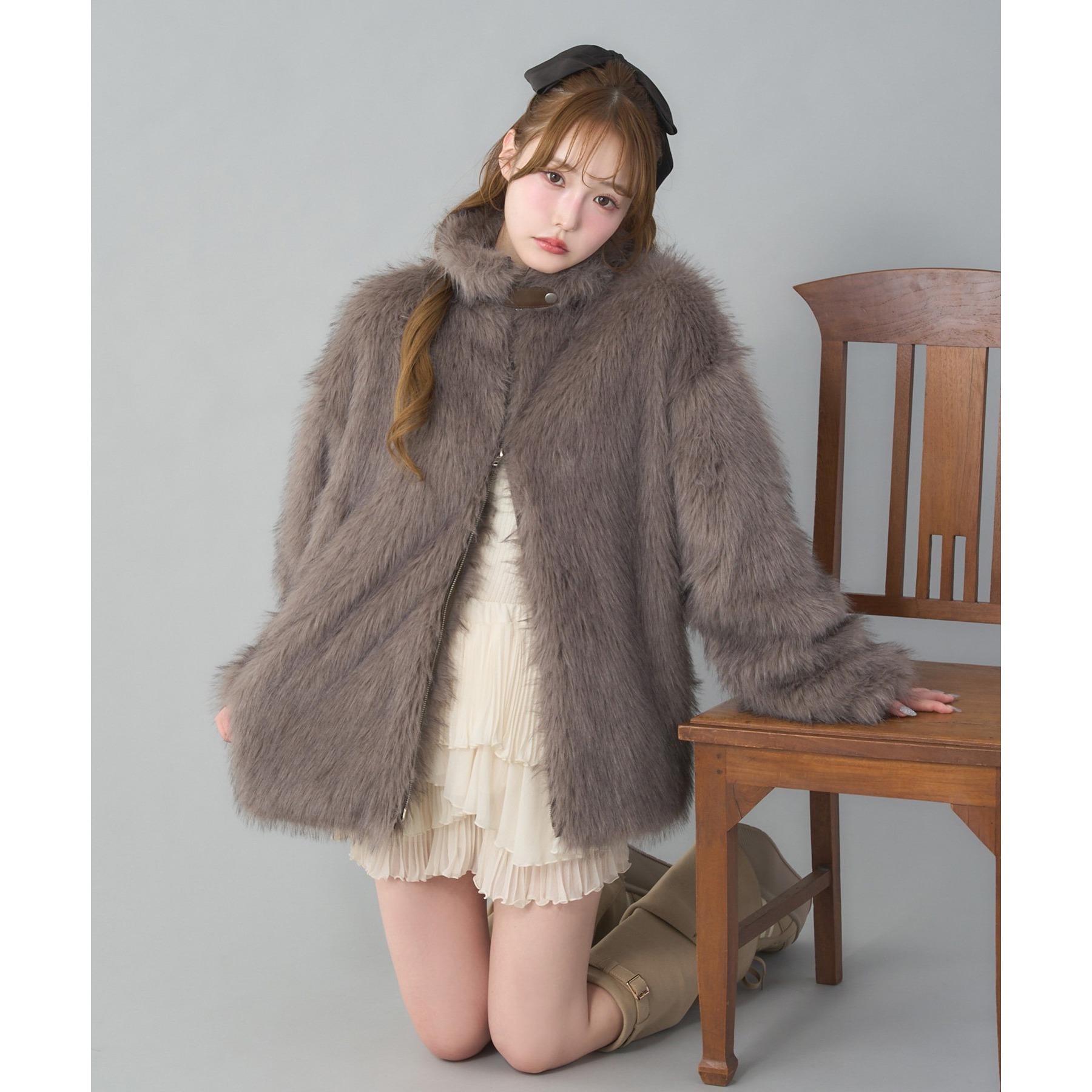 premium order】ミドルフェイクファージャケット | ファッション通販