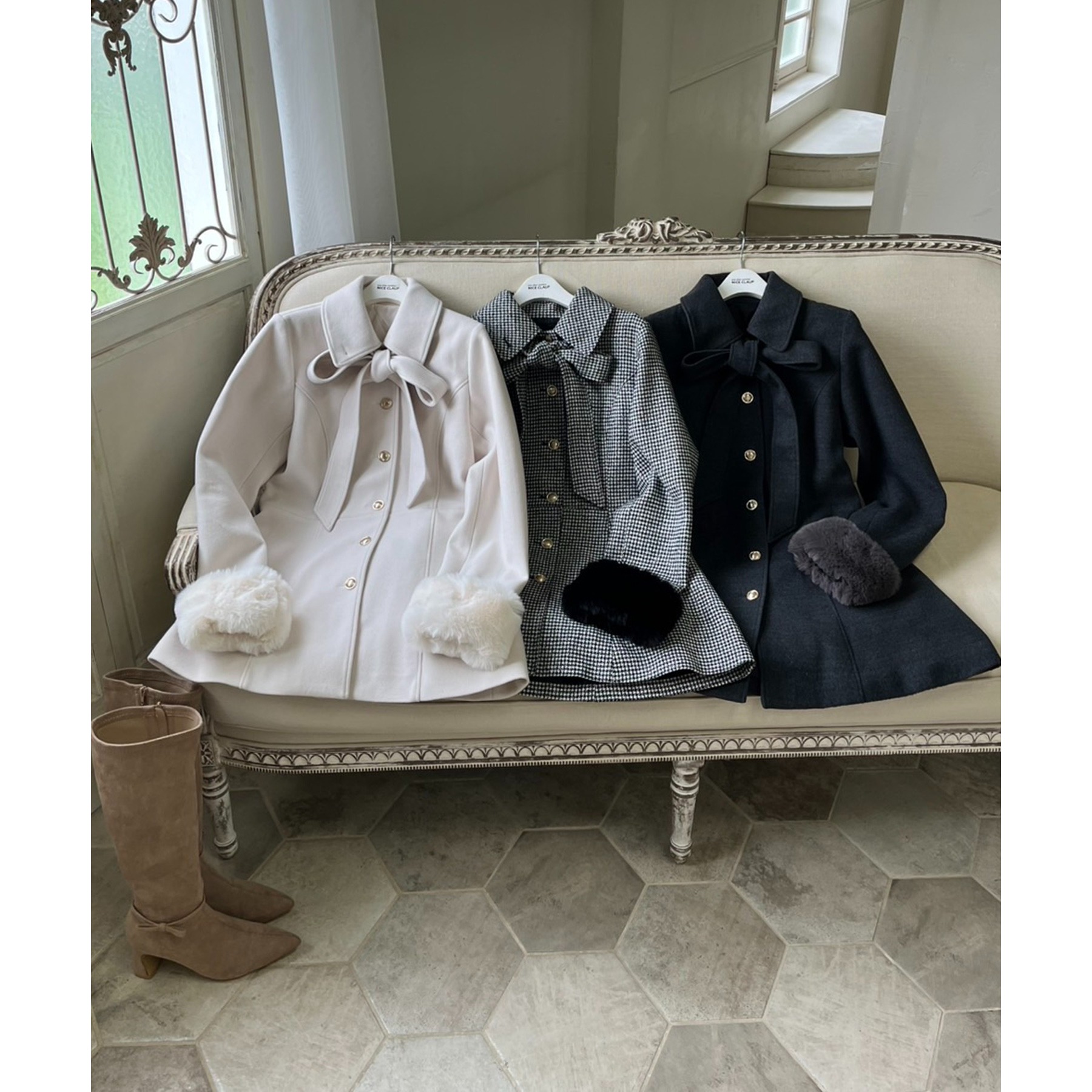 リボンミドルコート/SMサイズあり | ファッション通販サイト NUGU