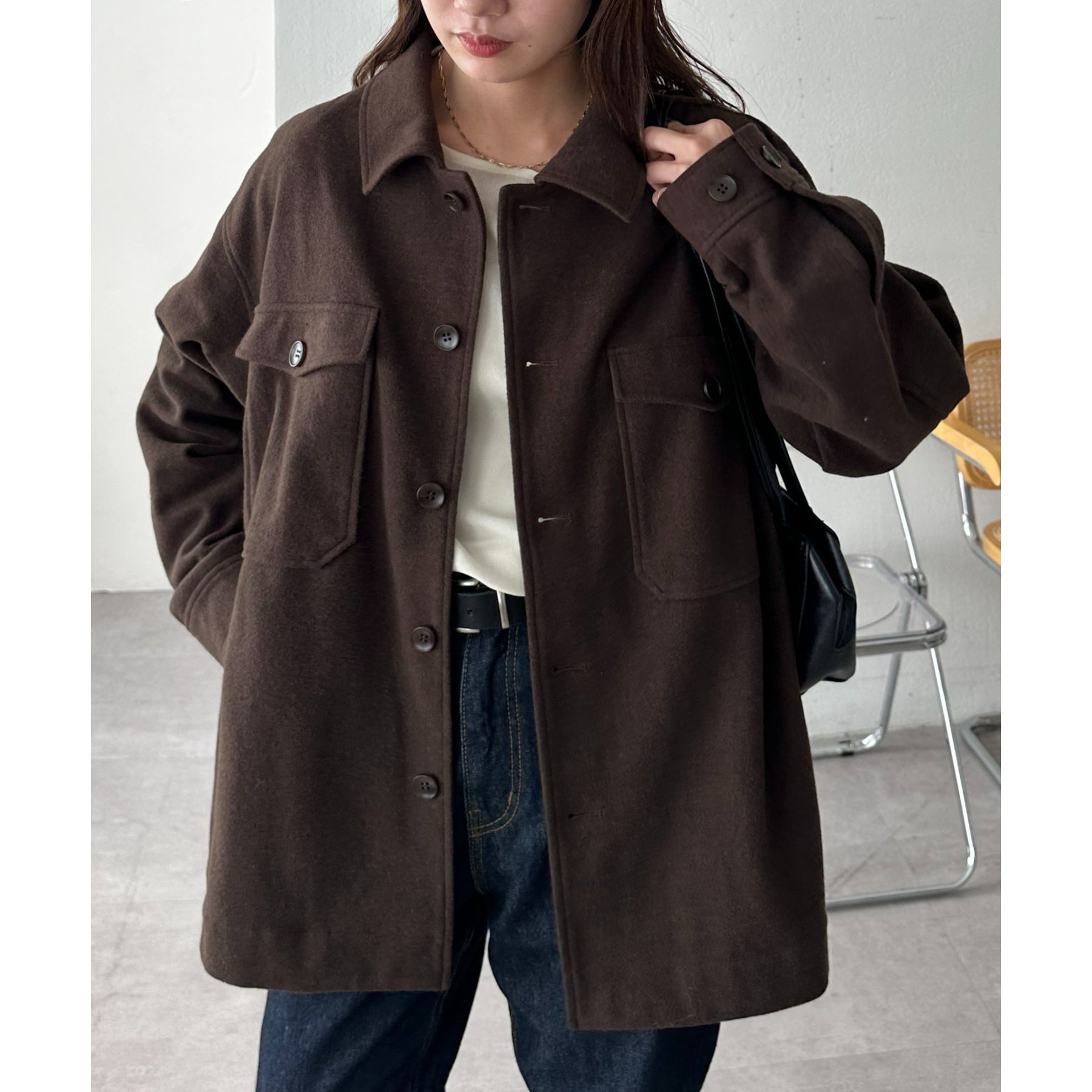 ユニセックス】ウールライクCPOシャツジャケット | ファッション通販