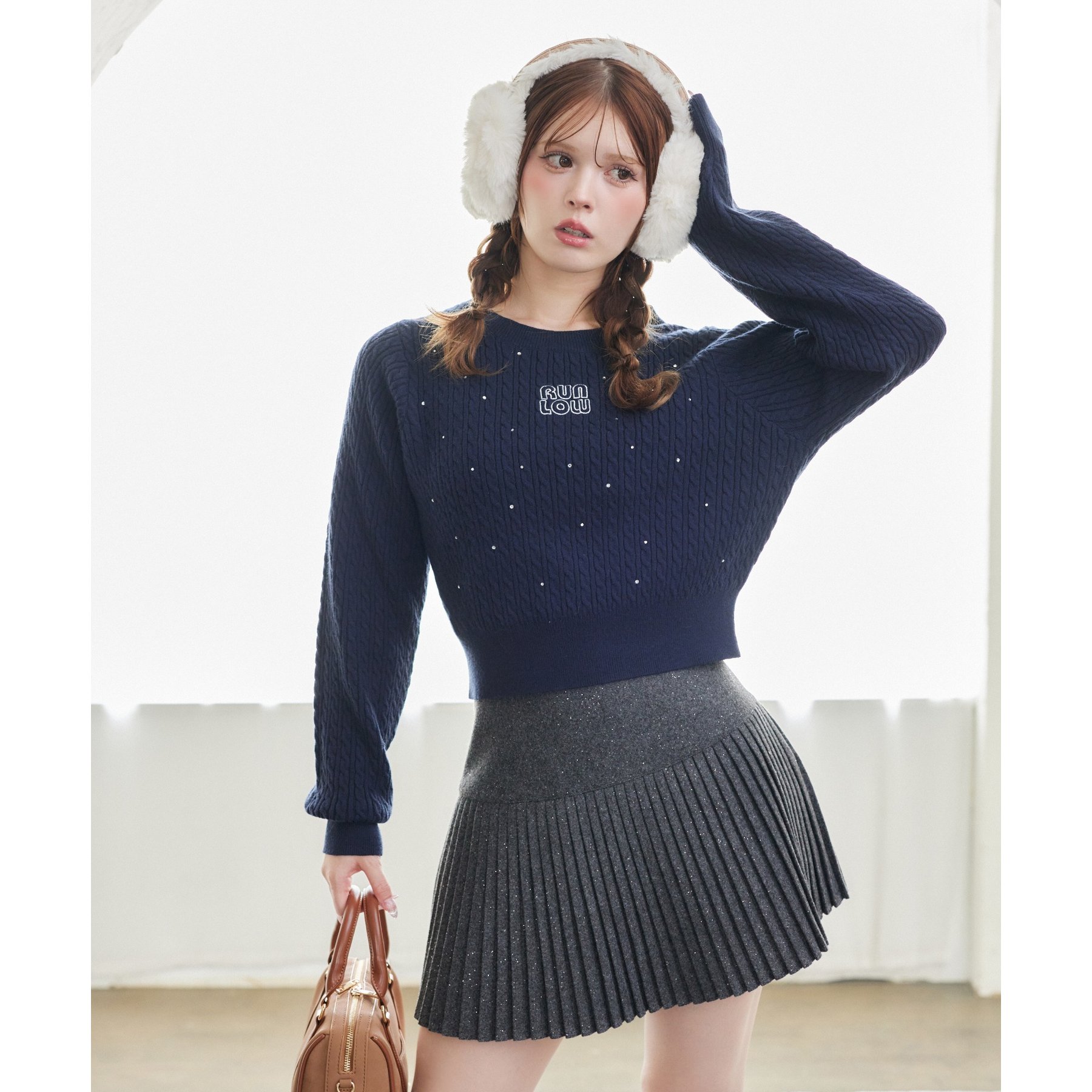 フェザーリボンニットカーディガン HALLOWEEN リボンフェザー