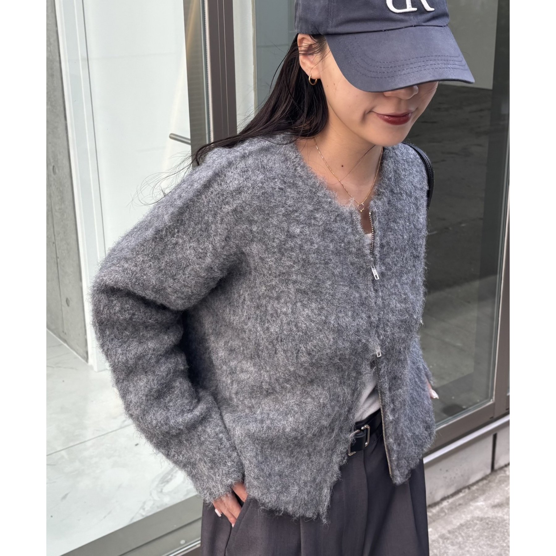 PIKO企画 】ウール混ブークレWジップカーディガン | ファッション通販