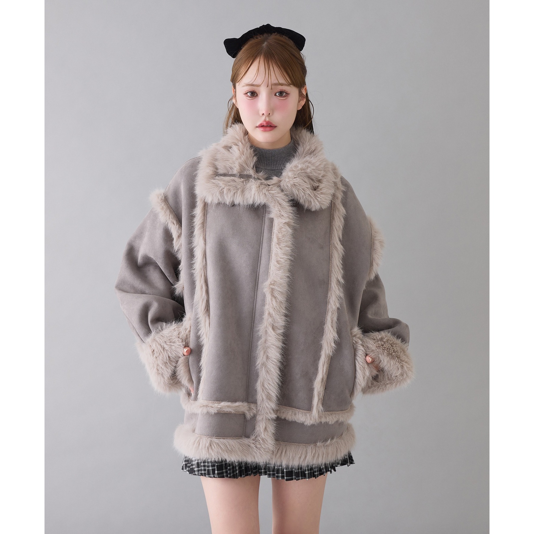 フェイクムートンロングジャケット | ファッション通販サイト NUGU