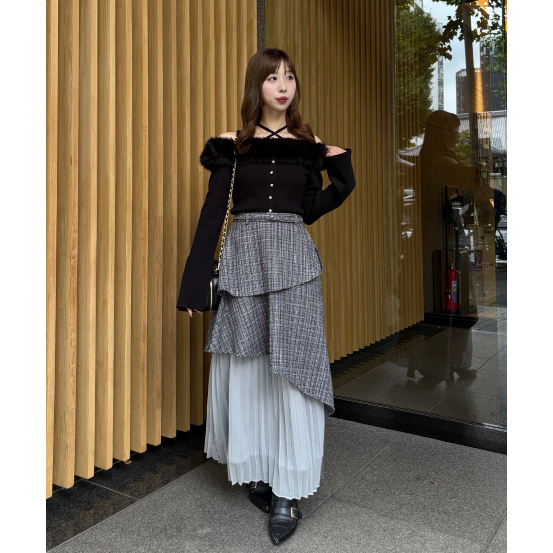 LouLoumei】異素材ミックスツイードセットアップ | ファッション通販