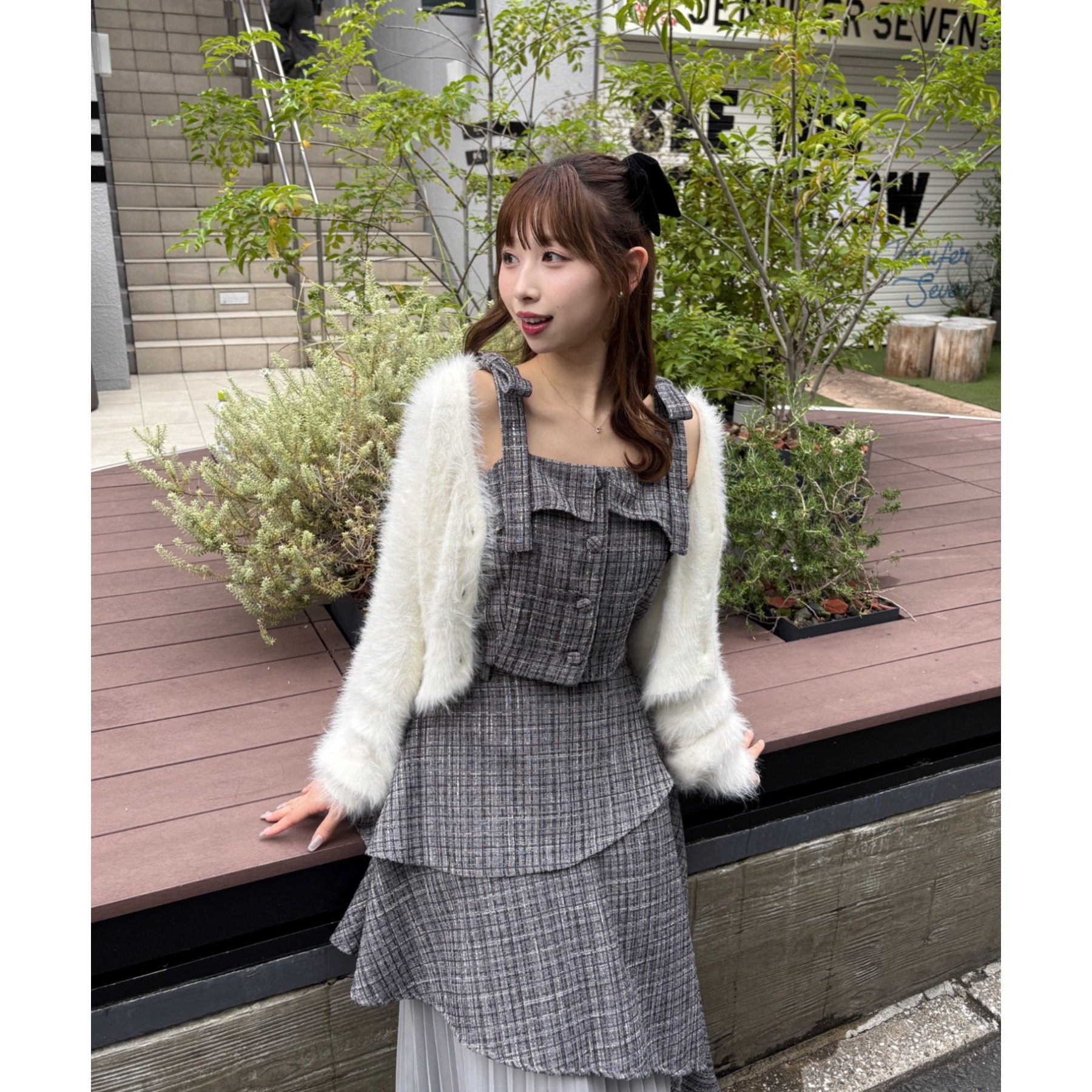 ルヴィ 6点セット LouLoumei】異素材ミックスツイードセットアップ | ファッション通販