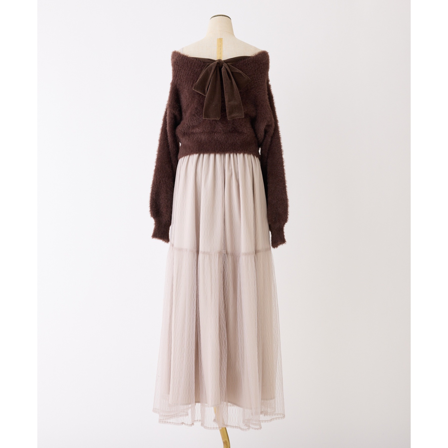 megumi企画】後ろリボン2wayニットSETワンピ | ファッション通販サイト