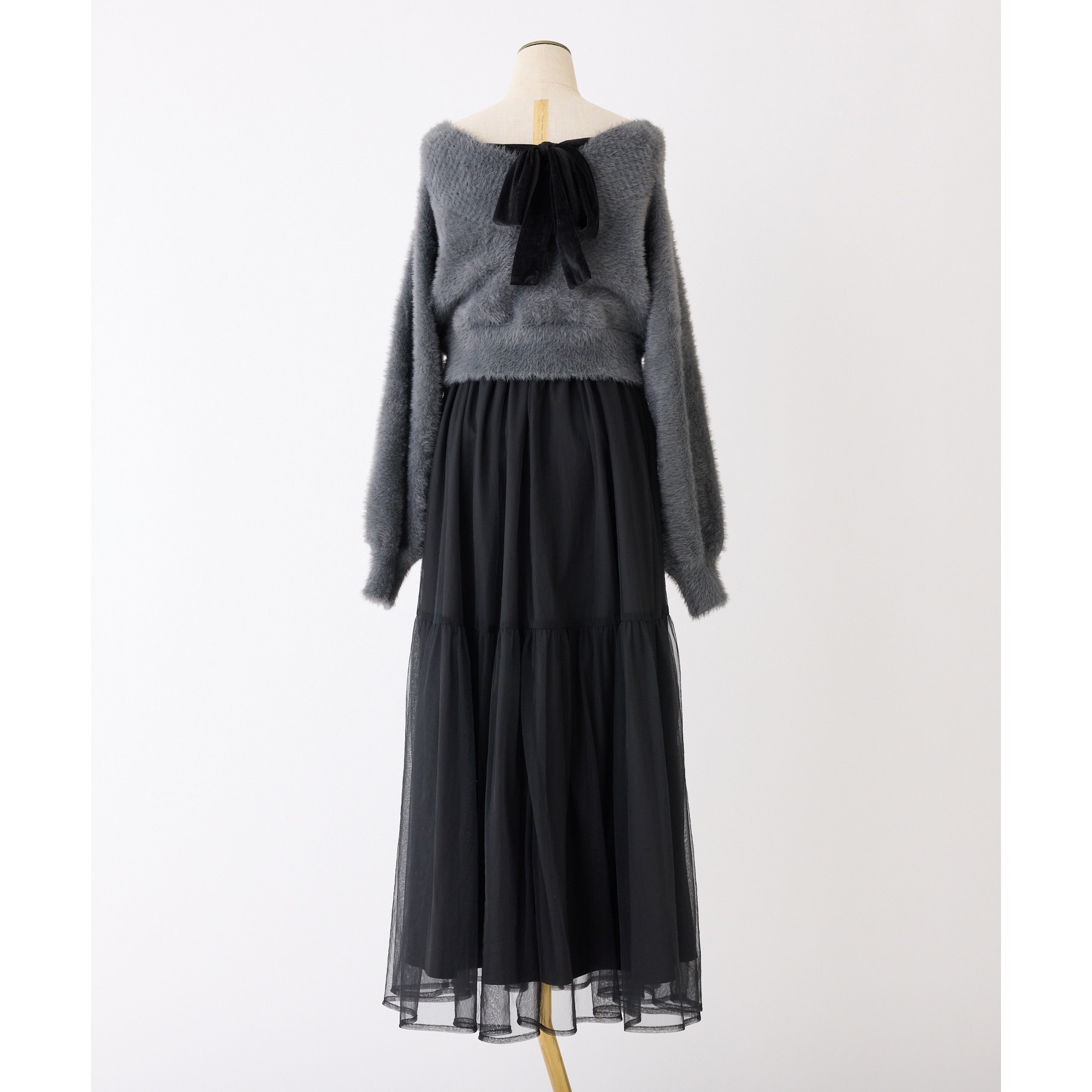 後ろリボン2wayニットSETワンピ 後ろリボン2wayニットSETワンピ | ファッション通販サイト NUGU