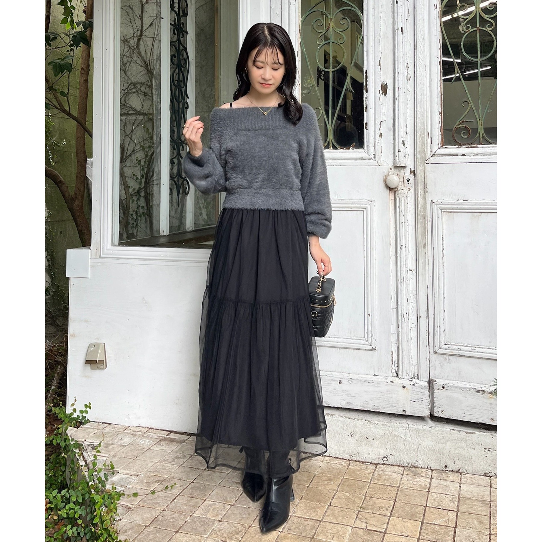 megumi企画】後ろリボン2wayニットSETワンピ | ファッション通販サイト