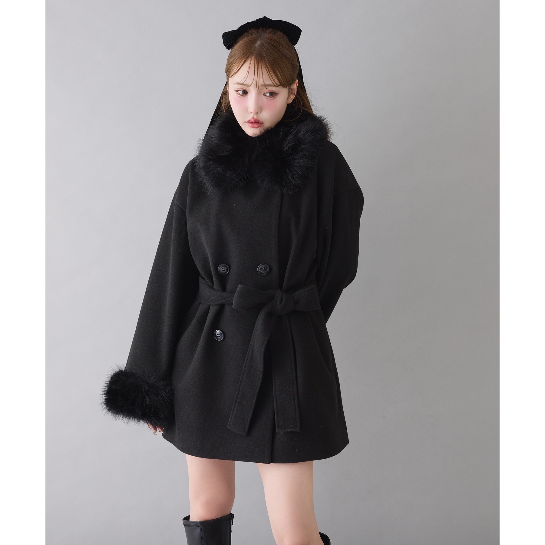 3WAY衿袖ファーミドルコート | ファッション通販サイト NUGU