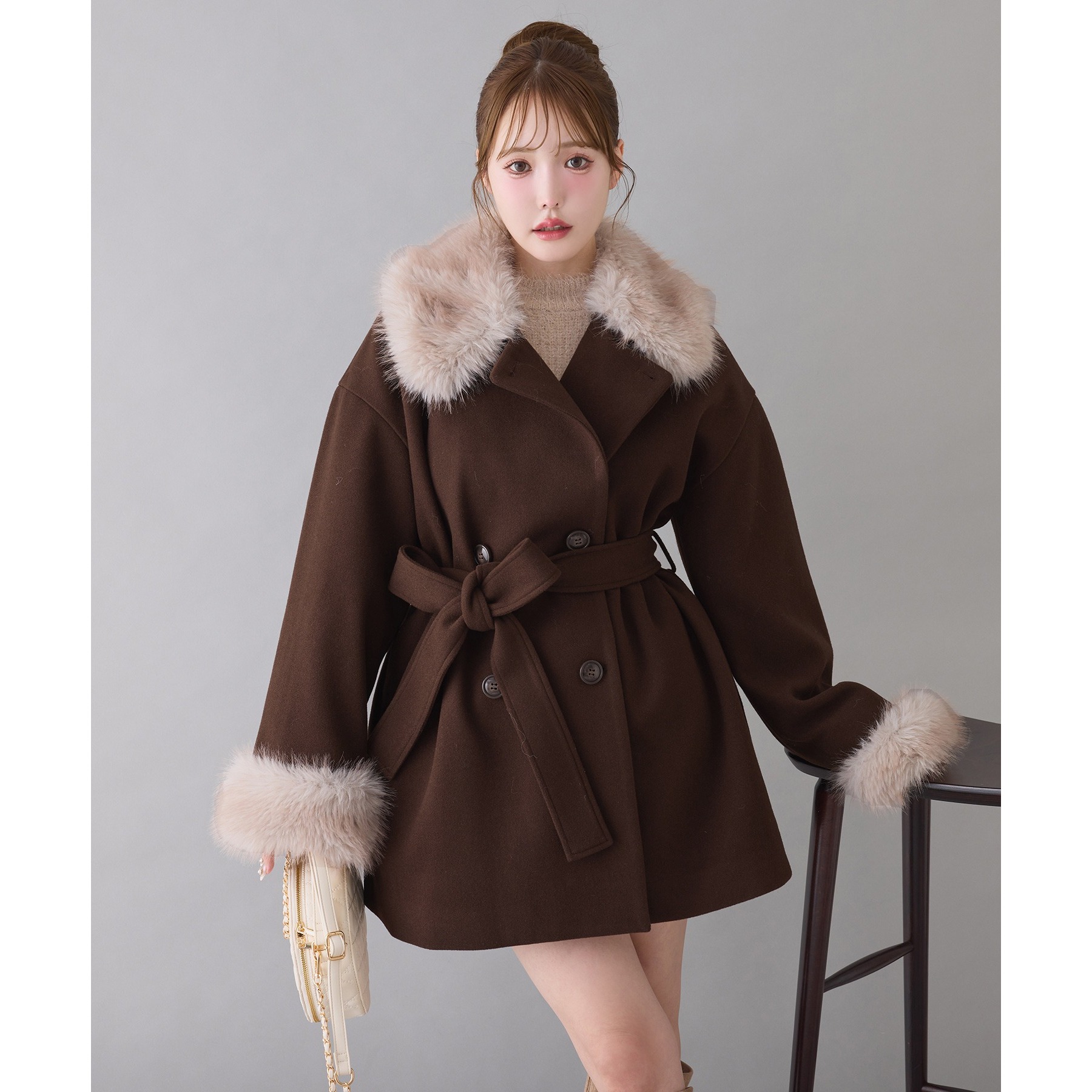 3WAY衿袖ファーミドルコート | ファッション通販サイト NUGU