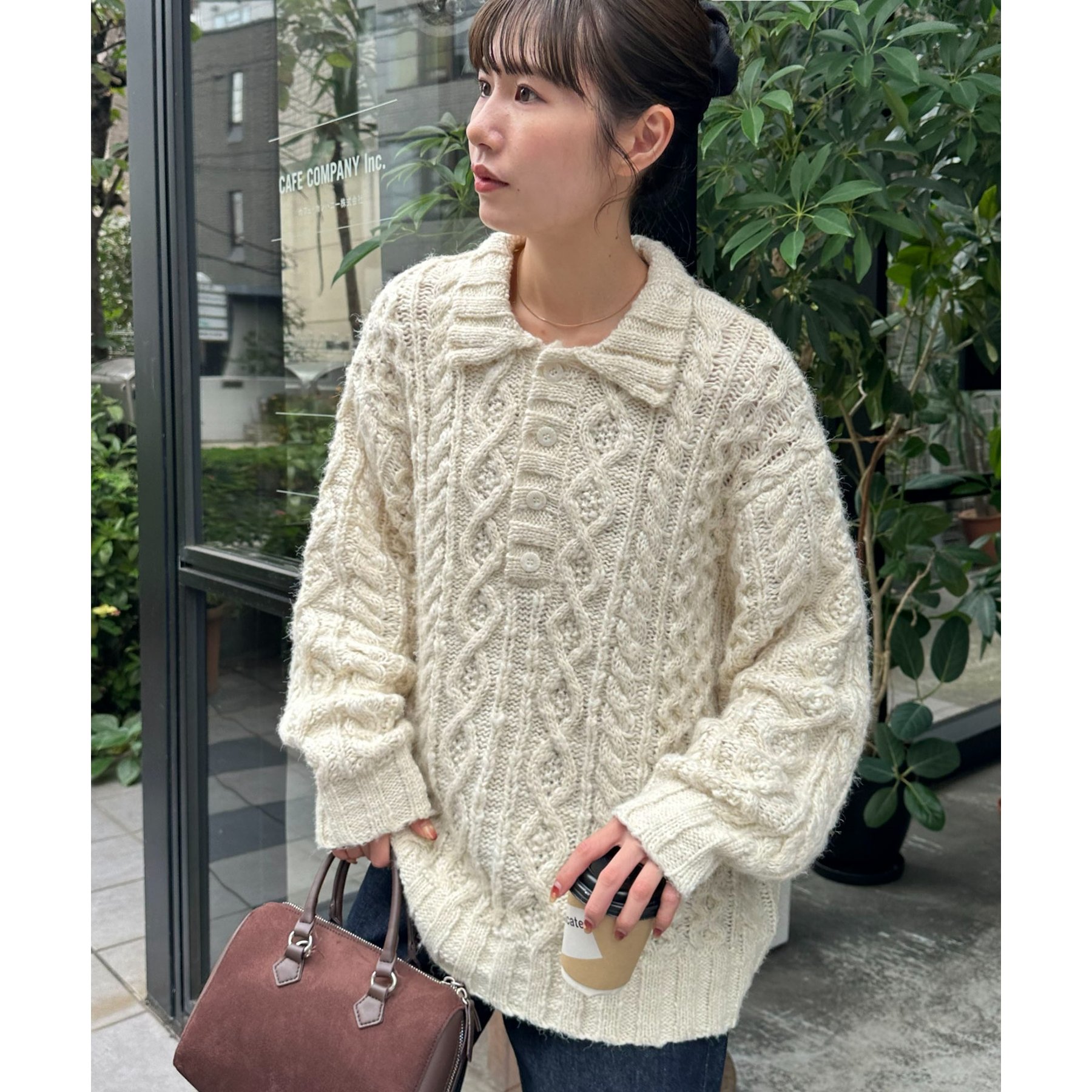 【未使用】DISCOAT ベージュ ウール ピーコート アンタイトル UNTITLED 【TICCA】ピーコート （ベージュ(052