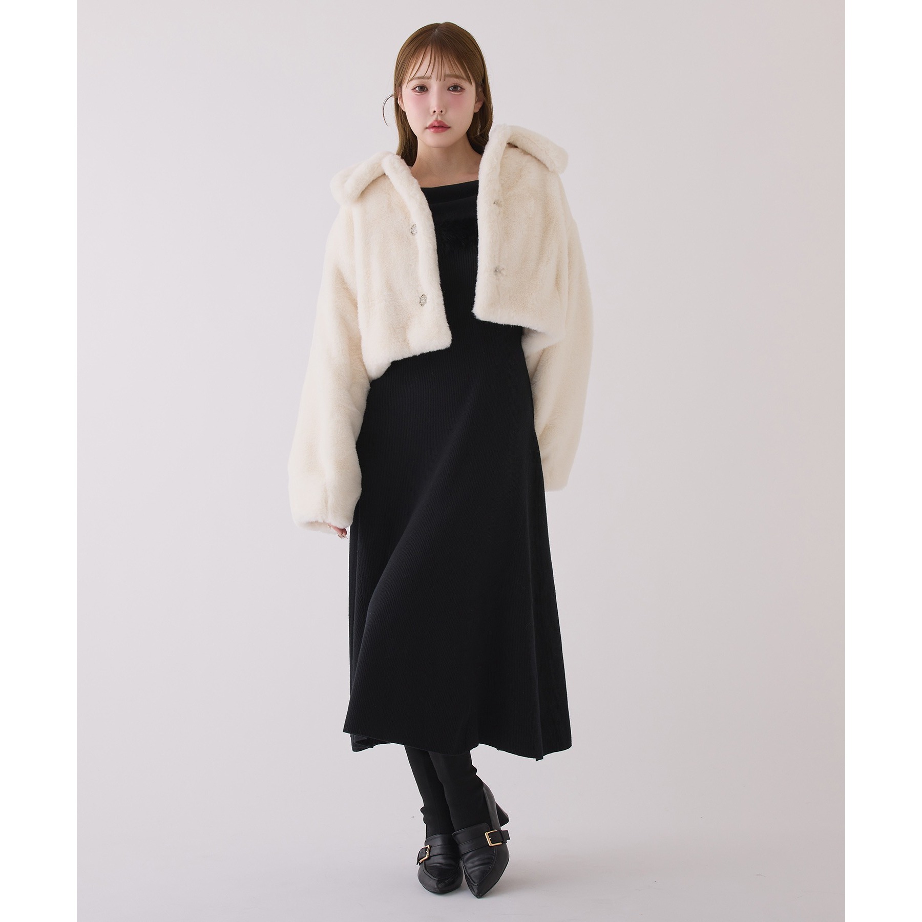 衿つきエコファーショートコート | ファッション通販サイト NUGU