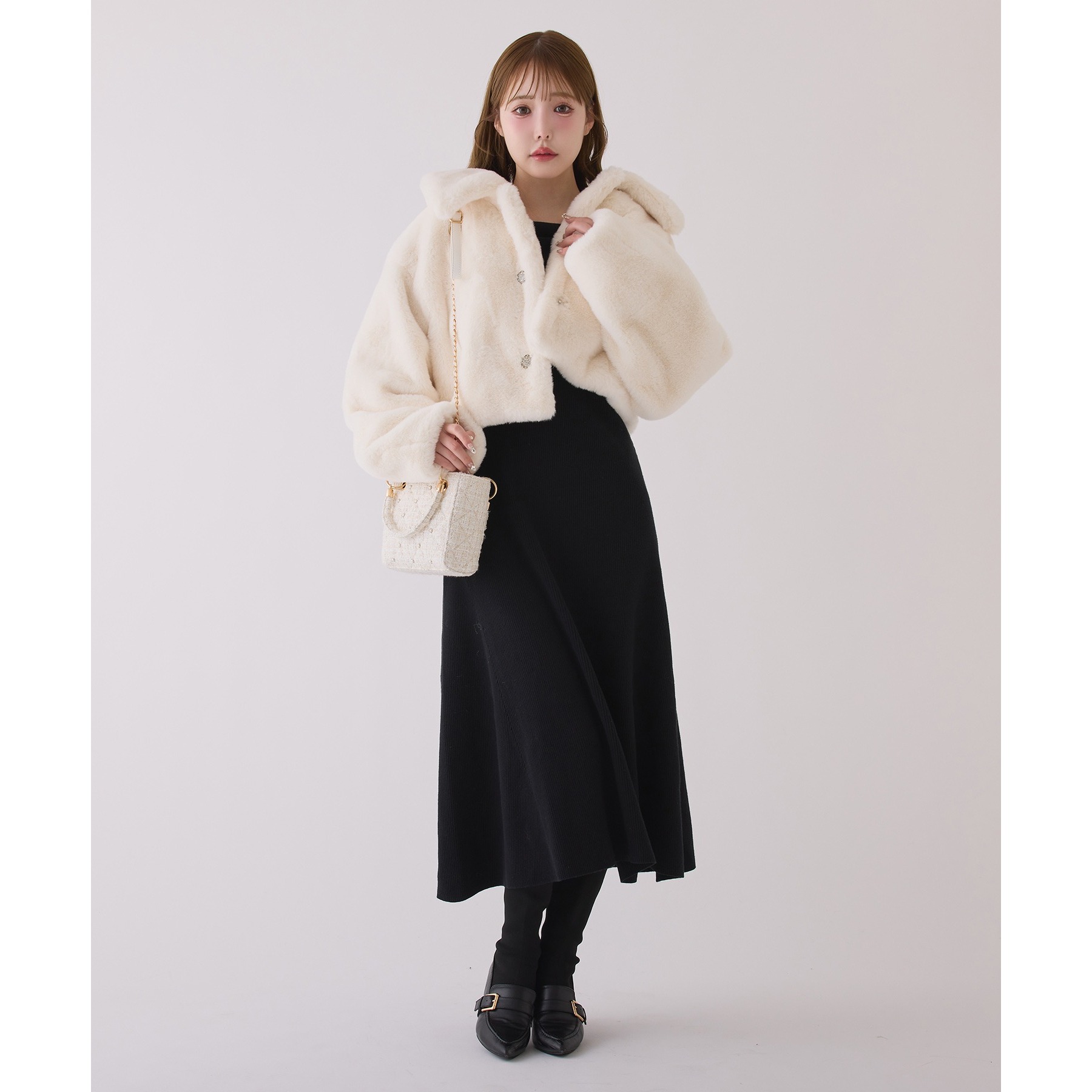 NICE CLAUP 襟つきエコファーショートコート 衿つきエコファーショートコート | ファッション通販サイト NUGU