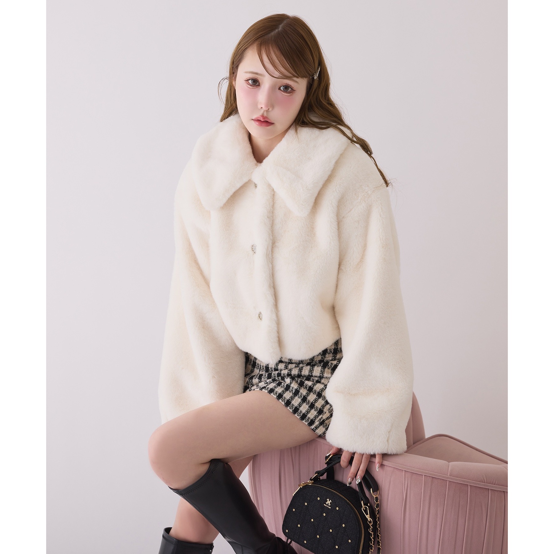 衿つきエコファーショートコート | ファッション通販サイト NUGU