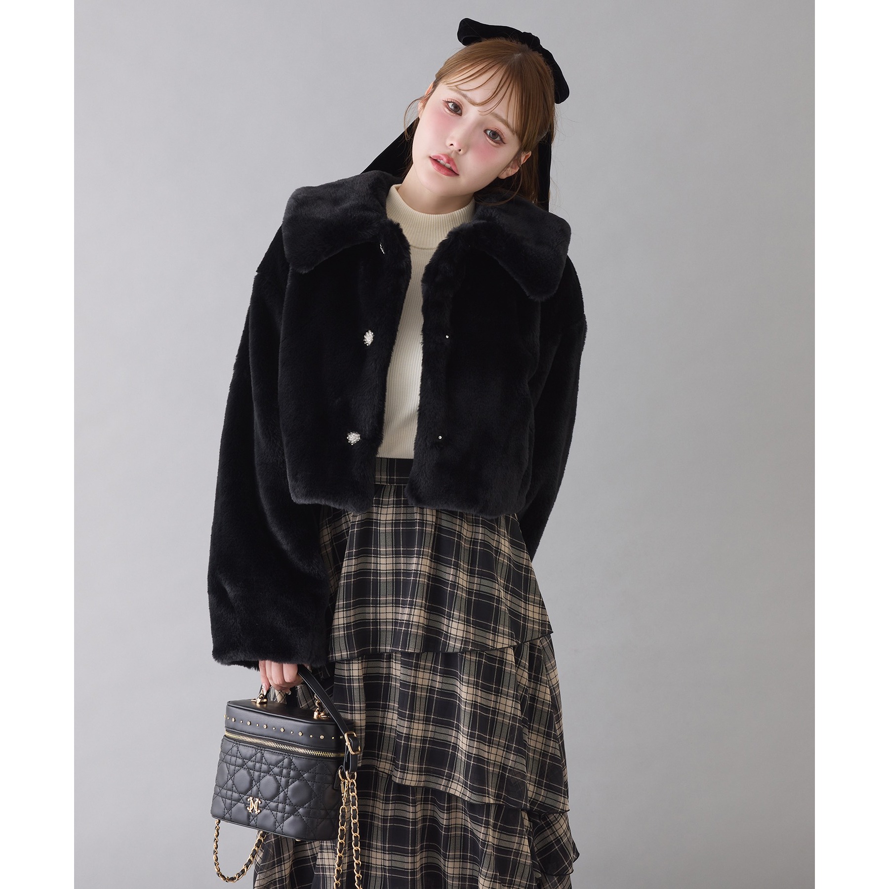 衿つきエコファーショートコート | ファッション通販サイト NUGU