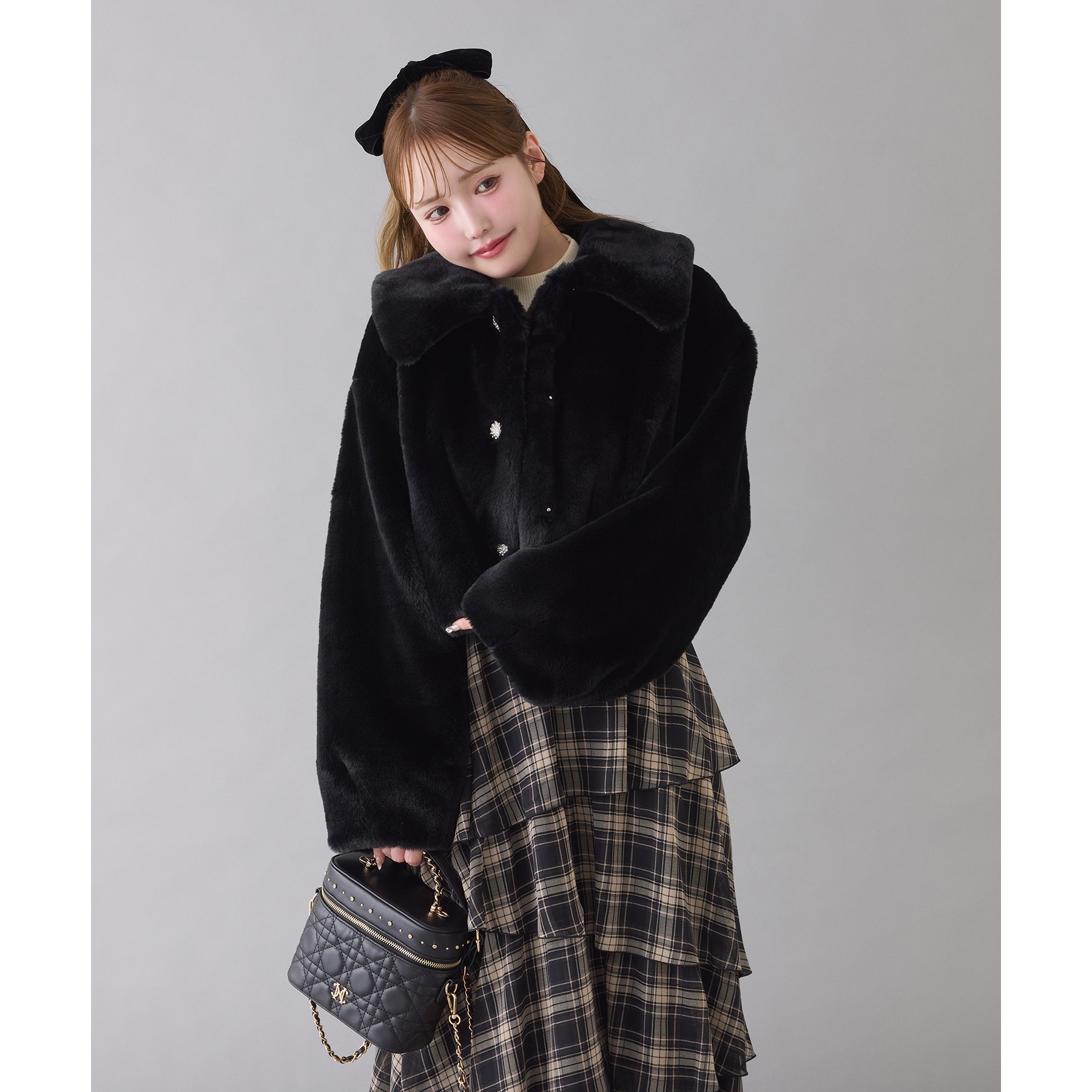 衿つきエコファーショートコート | ファッション通販サイト NUGU