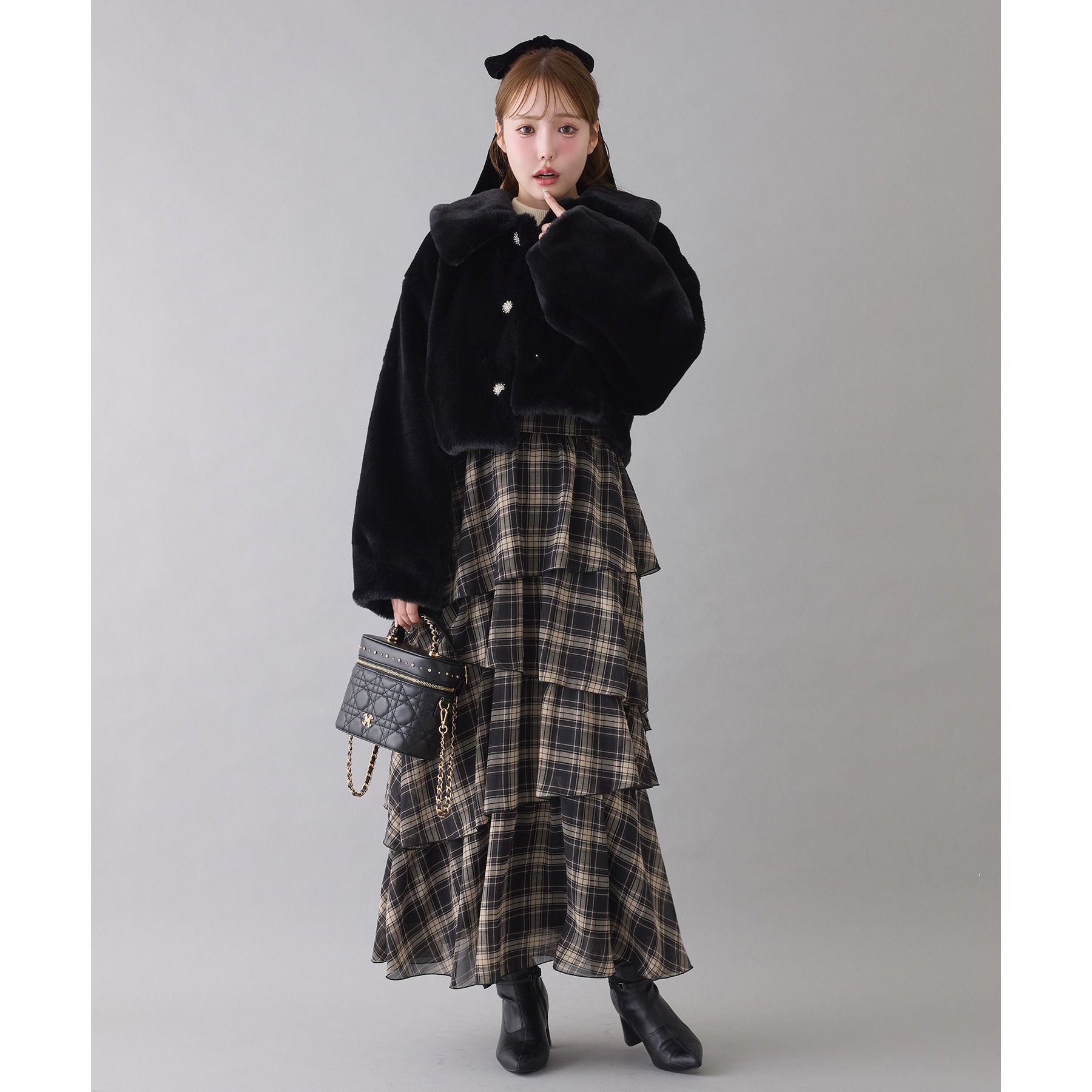 衿つきエコファーショートコート | ファッション通販サイト NUGU