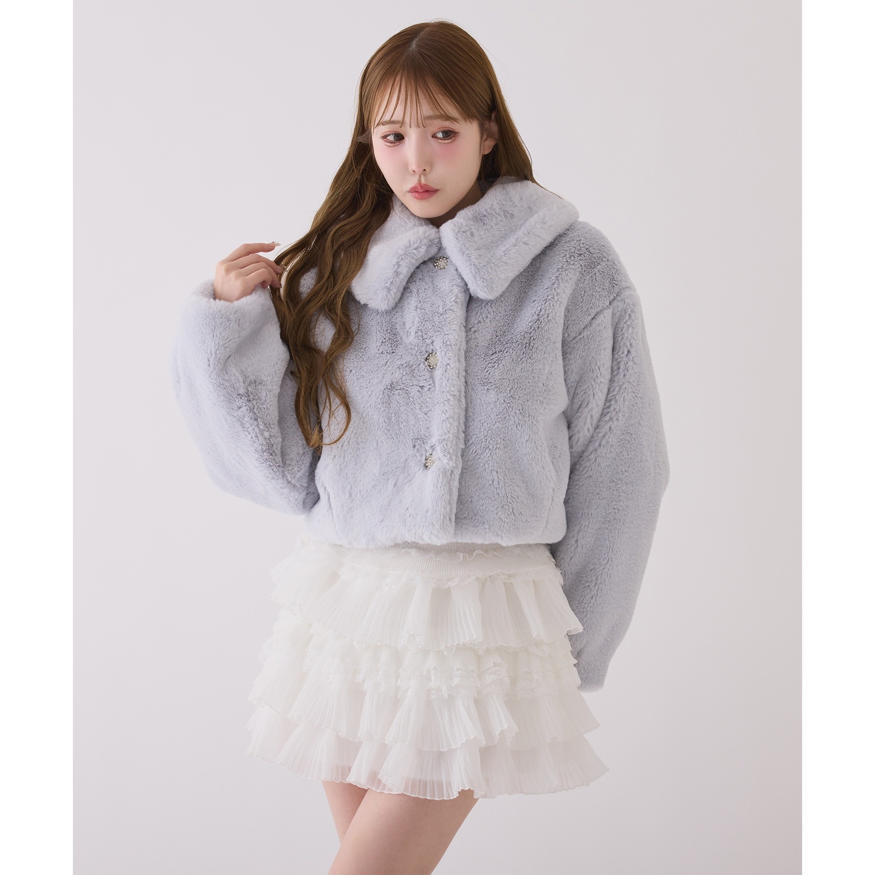 衿つきエコファーショートコート | ファッション通販サイト NUGU