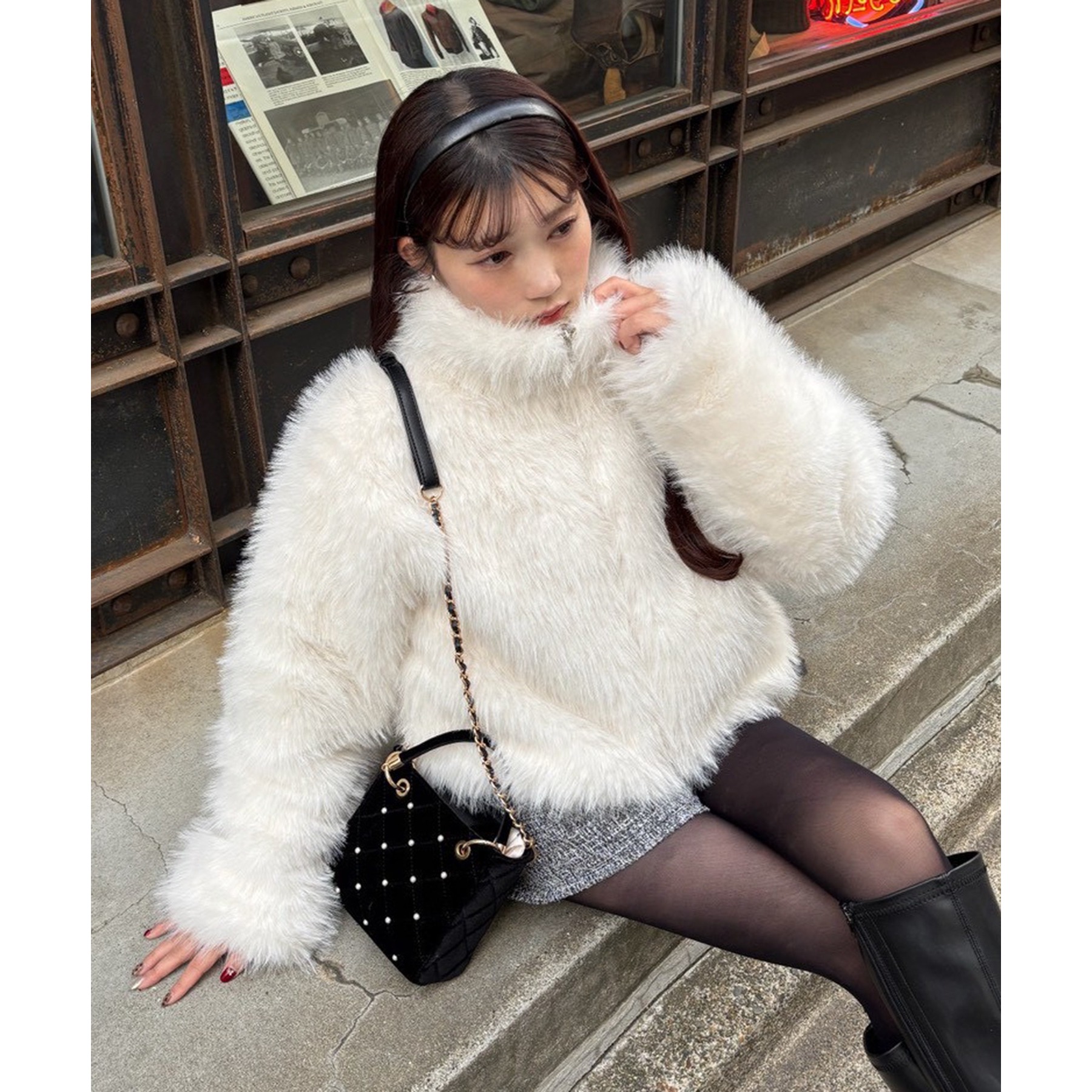 フェイクファーショートブルゾン | ファッション通販サイト NUGU